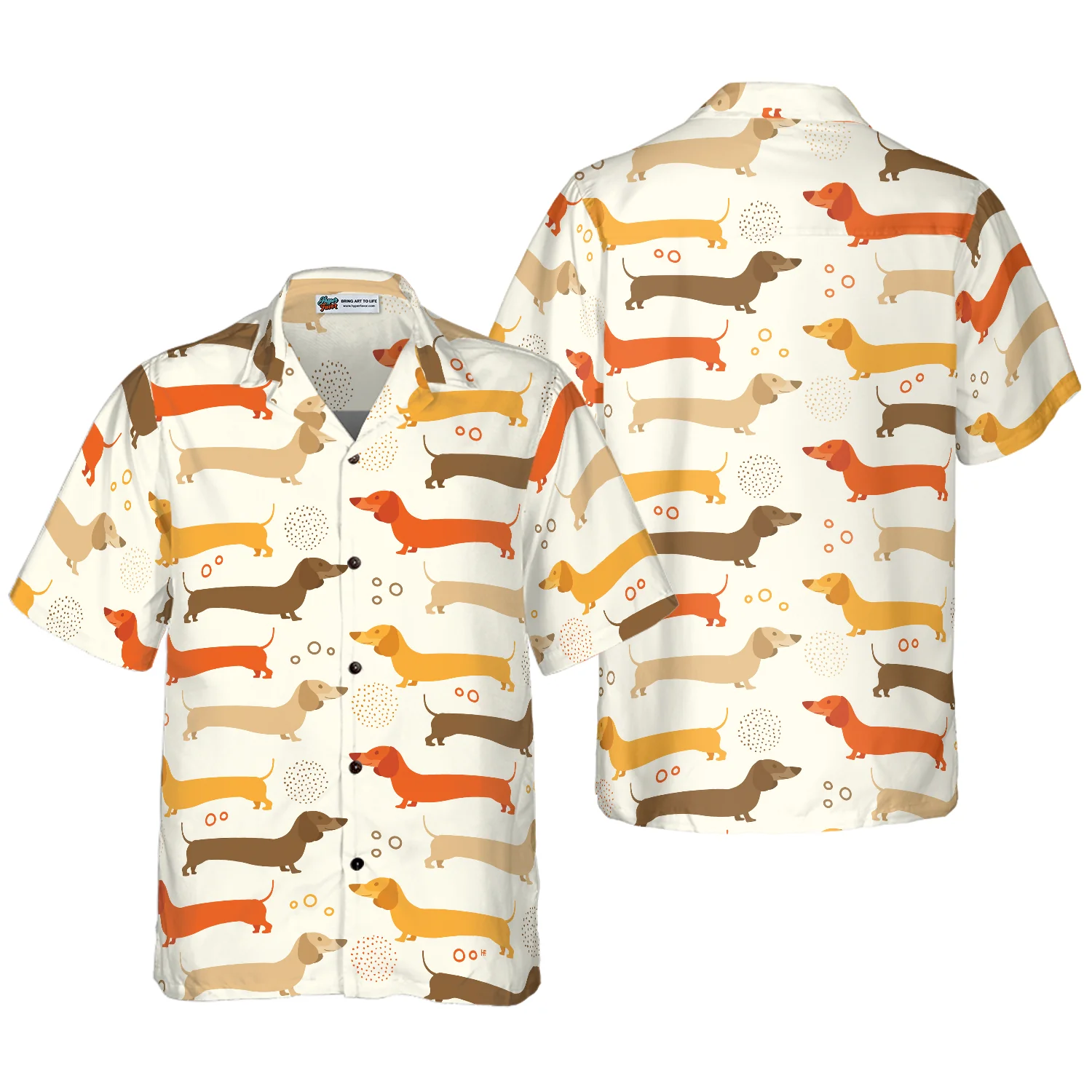 Cute Dachshund Pattern Hawaiian Shirt Aloha Shirt For Men and Women