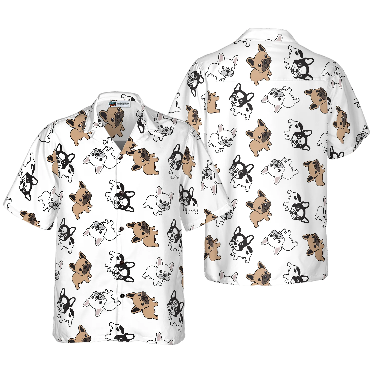 French Bulldog Pattern Hawaiian Shirt Aloha Shirt For Men and Women