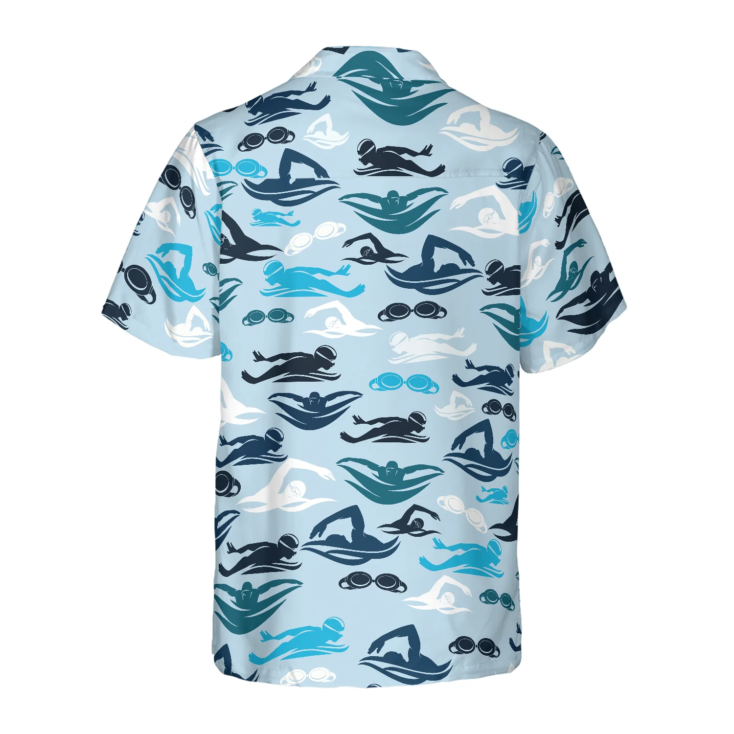 Swimming Pattern Hawaiian Shirt Aloha Shirt For Men and Women