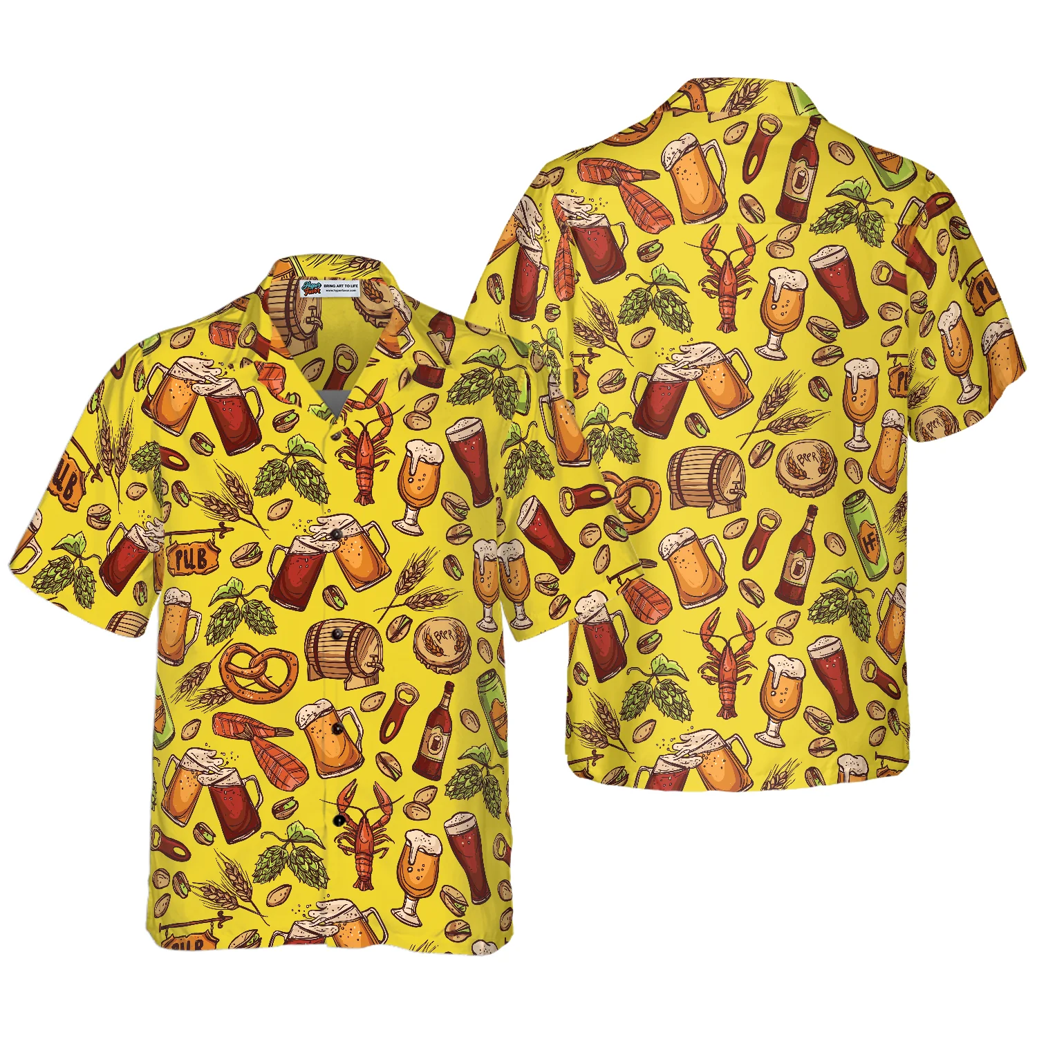 Beer Yellow Hawaiian Shirt Hawaiian Shirt Aloha Shirt For Men and Women