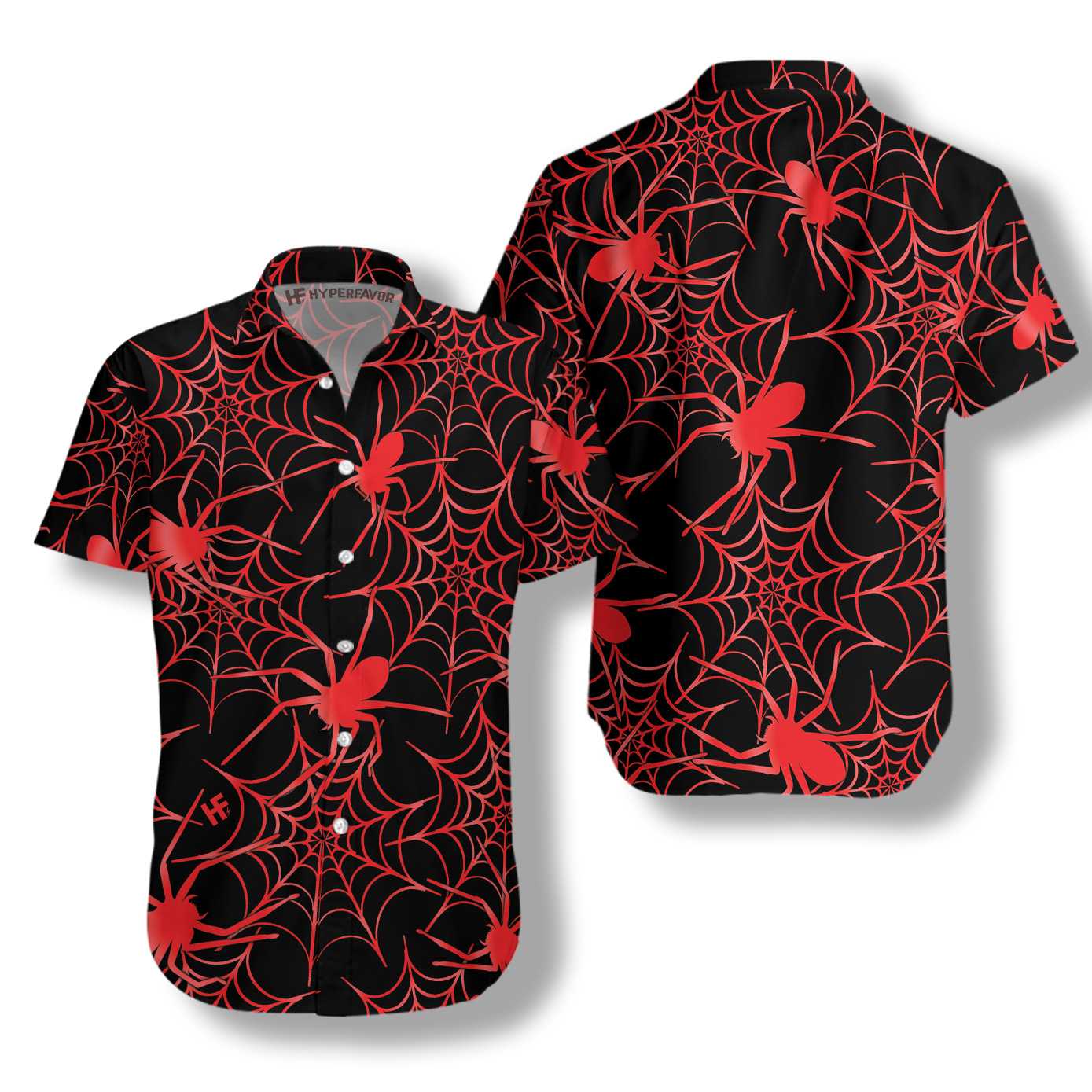 Creepy Spider Halloween Hawaiian Shirt Aloha Shirt For Men and Women