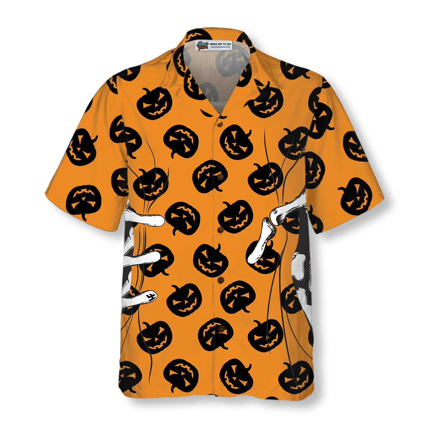 Halloween Skeleton Hand Hawaiian Shirt Aloha Shirt For Men and Women