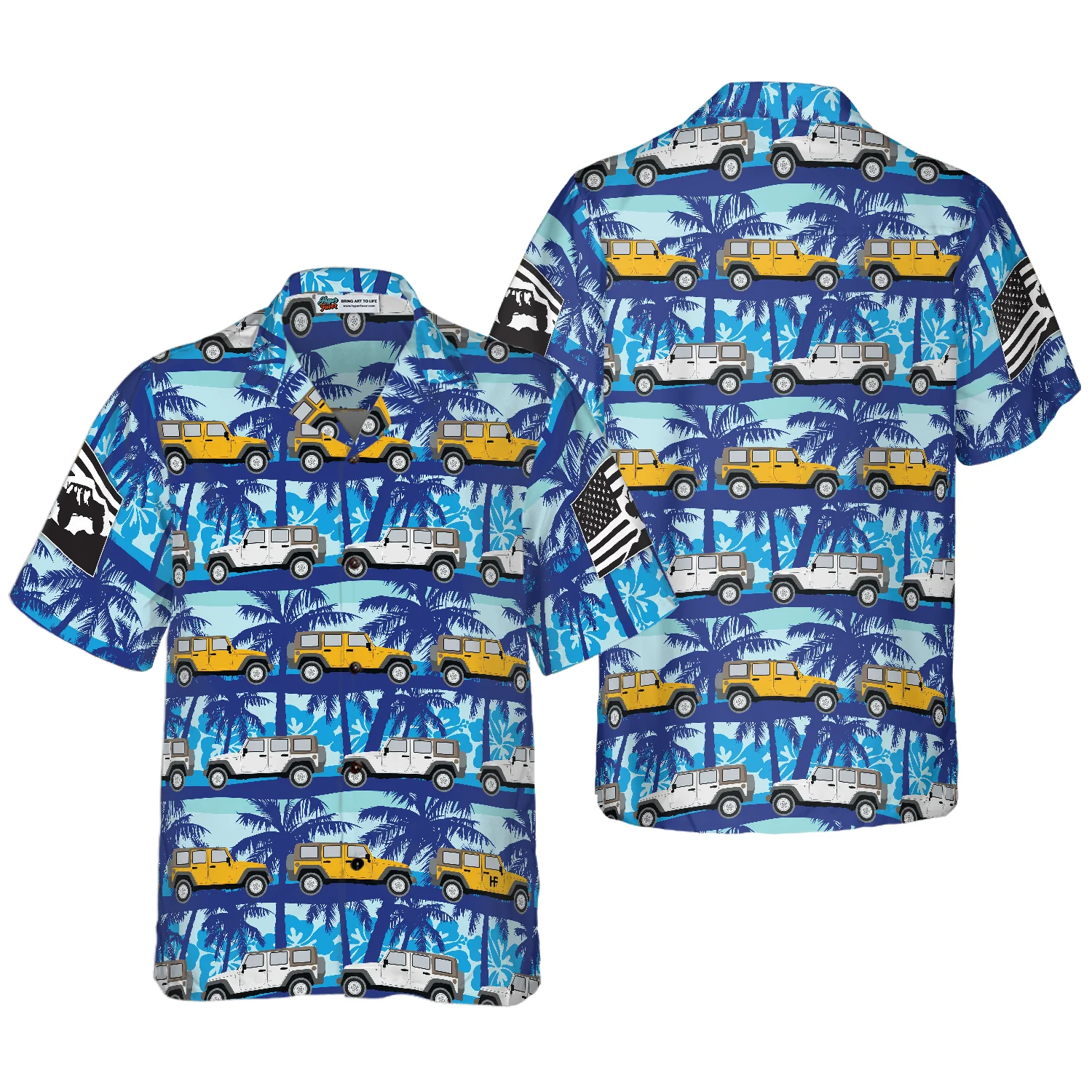 Tropical Blue Jeep Hawaiian Shirt Aloha Shirt For Men and Women