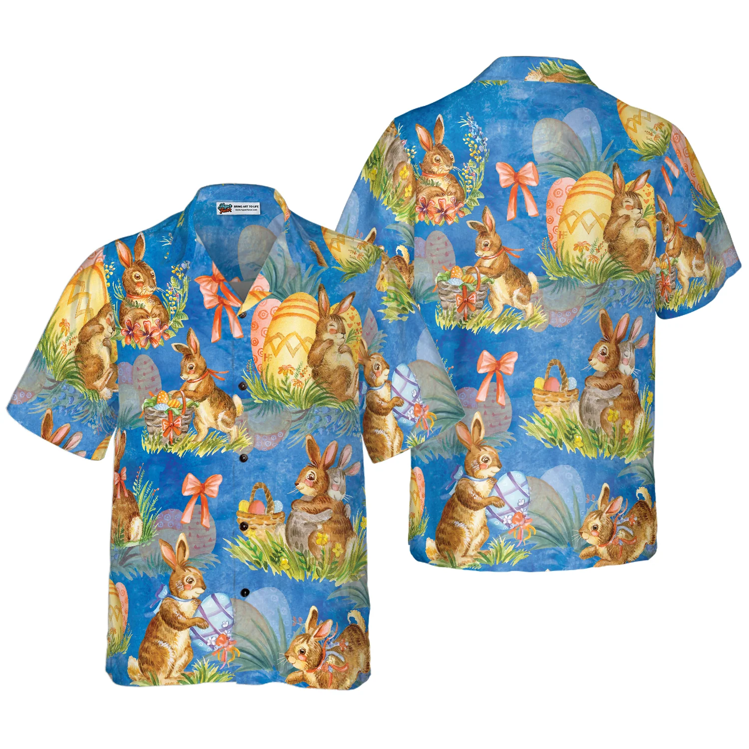 Happy Easter Day Bunny Hawaiian Shirt Aloha Shirt For Men and Women