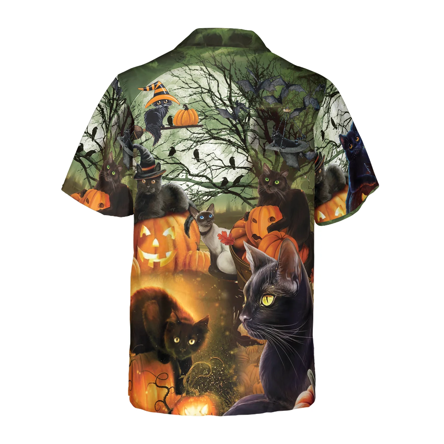 Black Cat  The Pumpkin Halloween Hawaiian Shirt Halloween Shirt Aloha Shirt For Men and Women