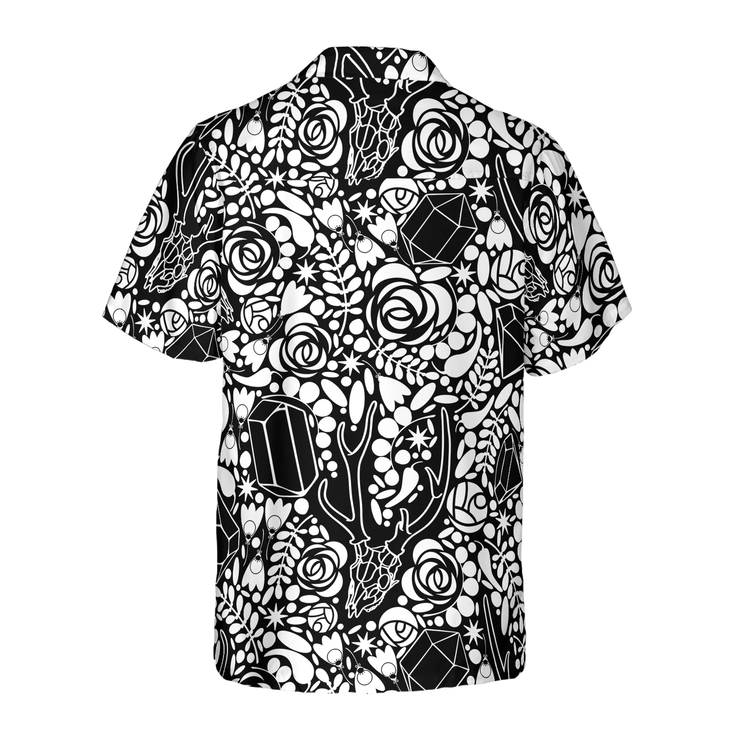 Deer Skull Crystal Seamless Pattern Hawaiian Shirt Aloha Shirt For Men and Women