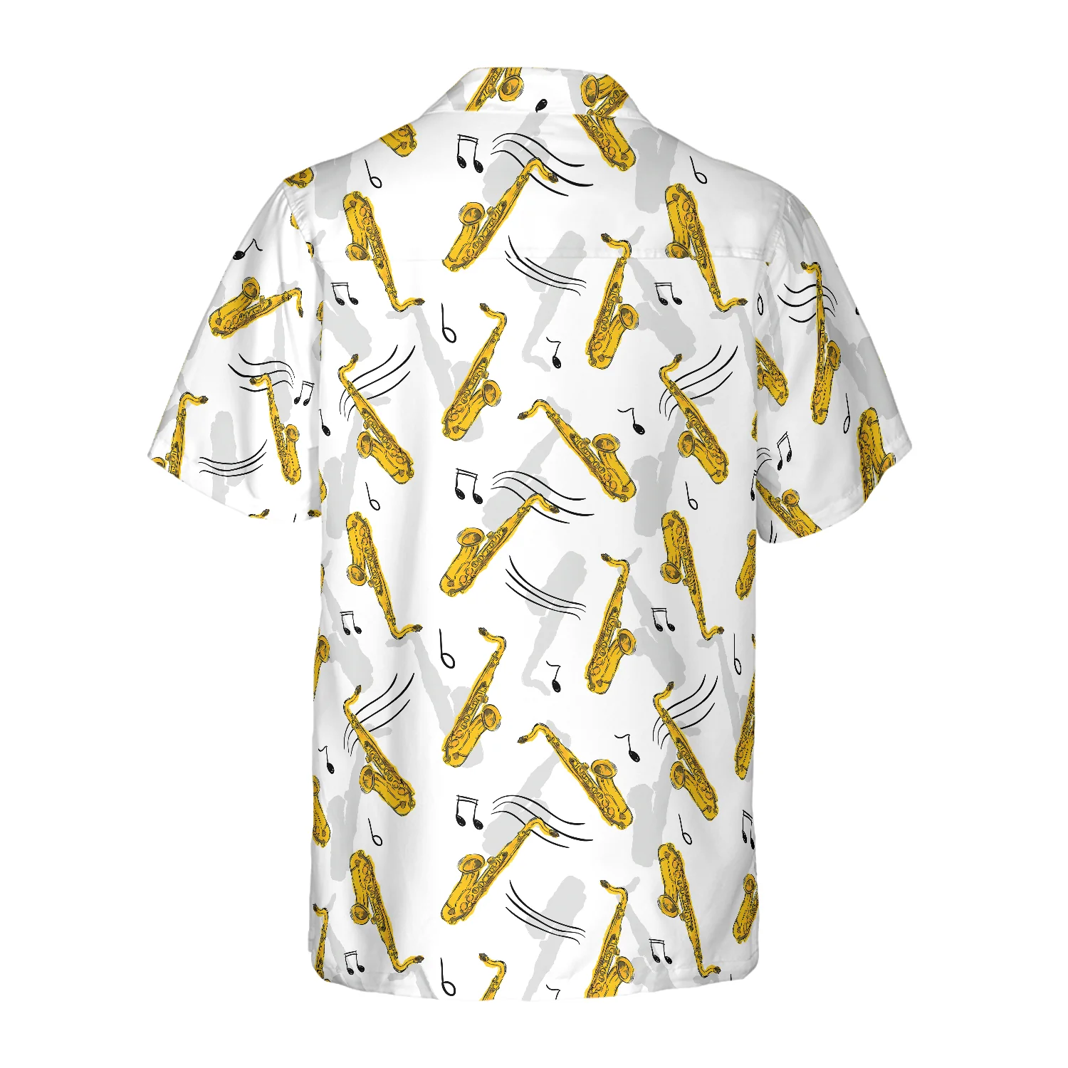 Saxophone Seamless Pattern Hawaiian Shirt Aloha Shirt For Men and Women