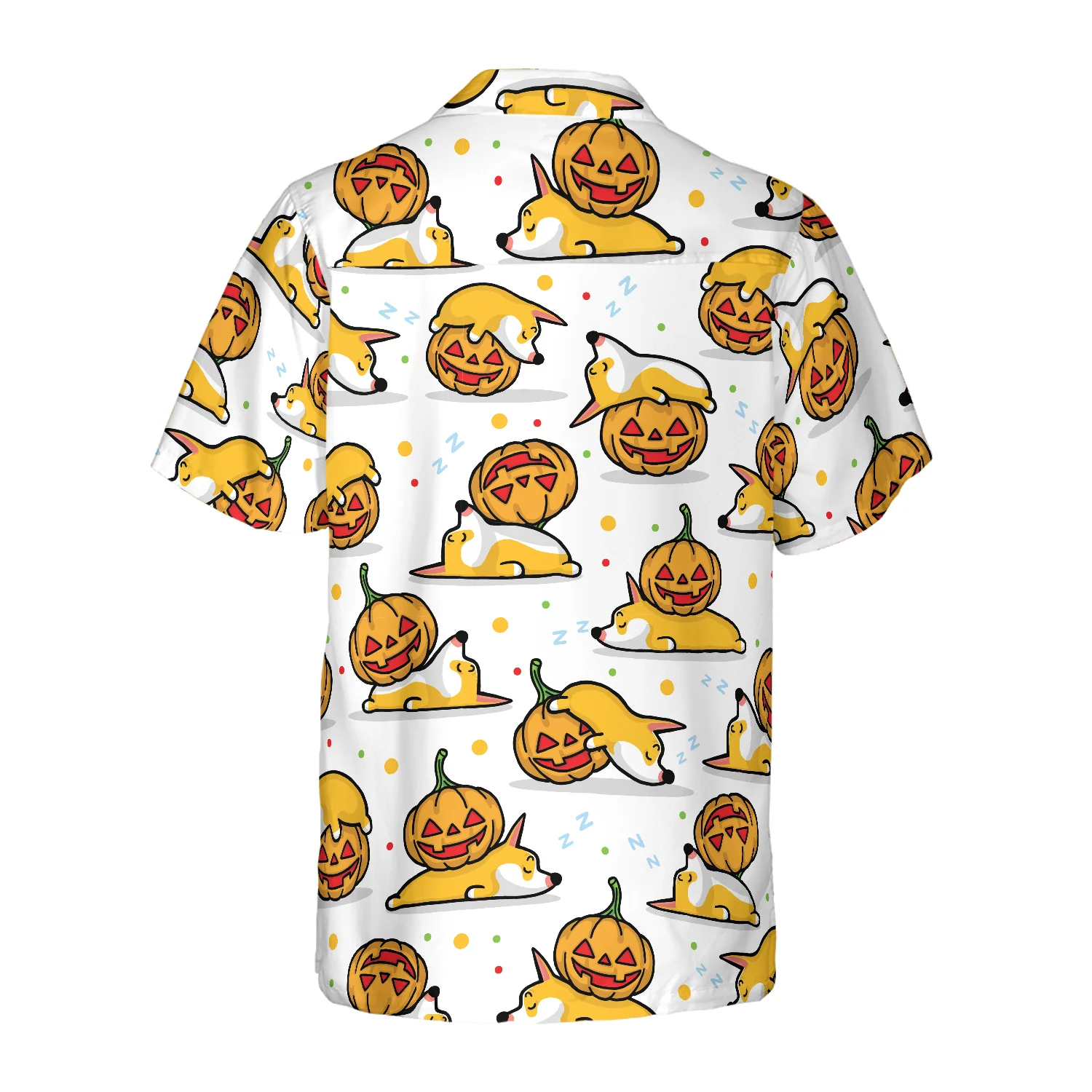 Sleeping Corgi  The Pumpkin Hawaiian Shirt Aloha Shirt For Men and Women