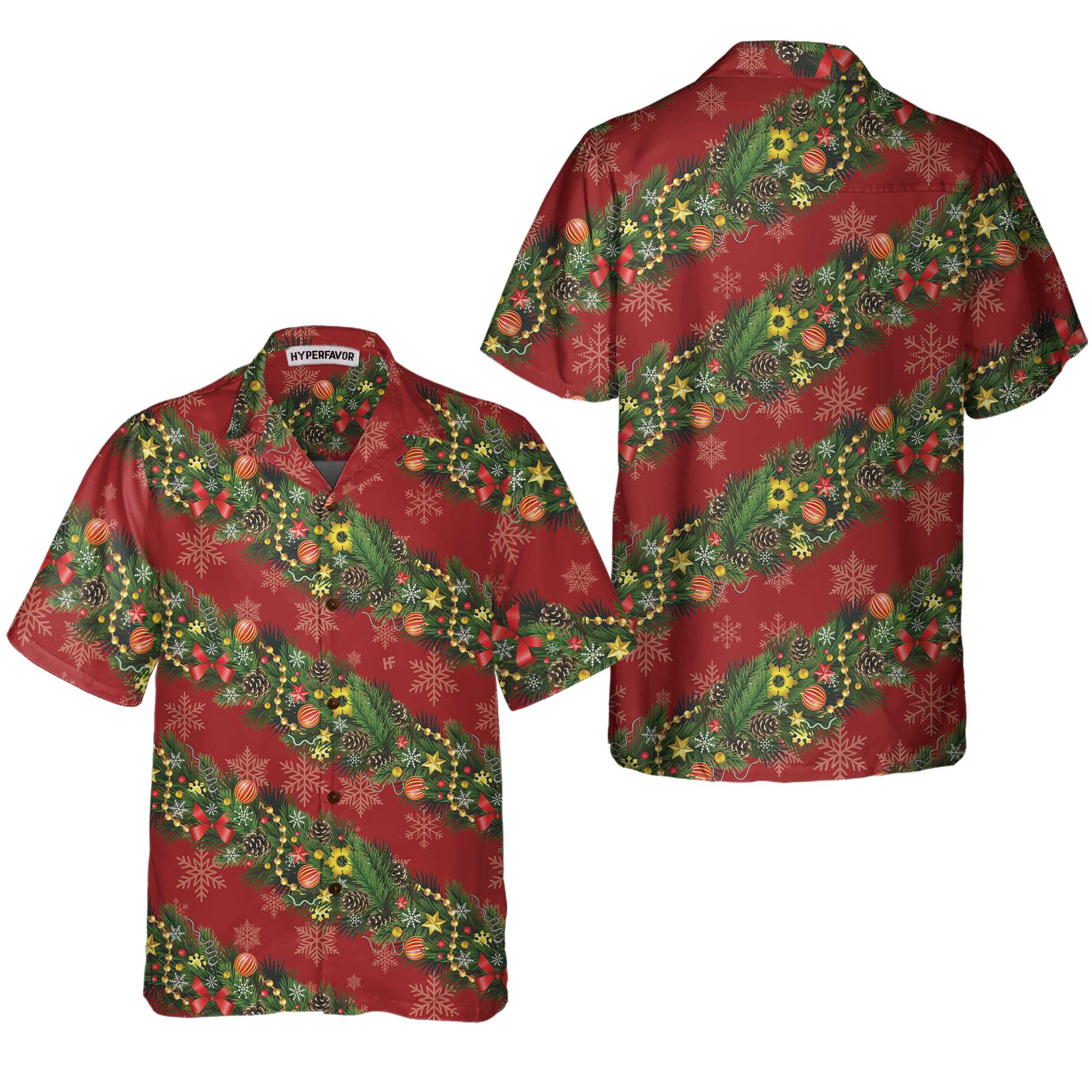 Christmas Decorations With Snowflakes Christmas Hawaiian Shirt Aloha Shirt For Men and Women