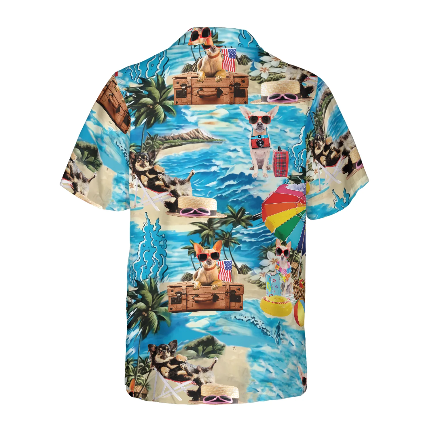 Funny Chihuahua Beach Shirt Hawaiian Shirt Aloha Shirt For Men and Women