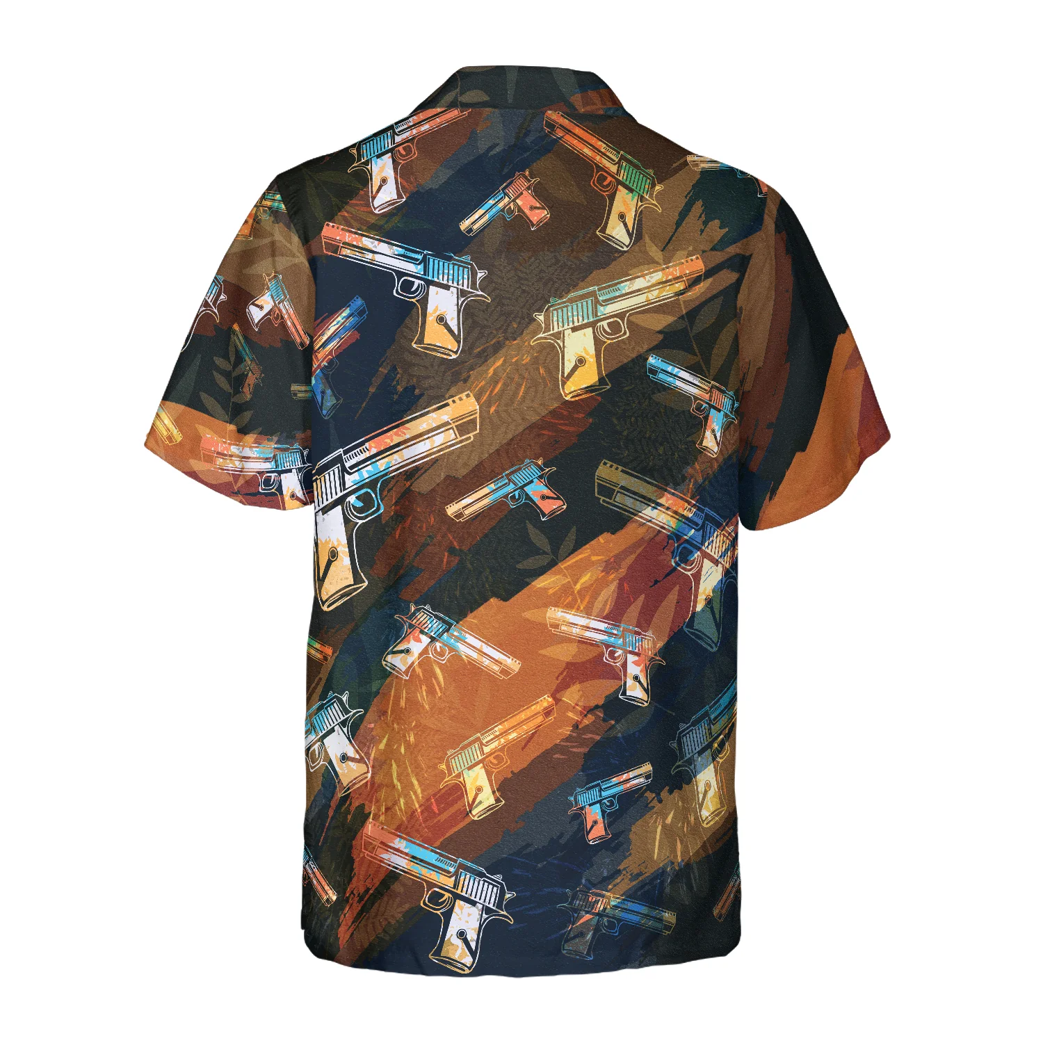 Artistic Tropical Gun Hawaiian Shirt Aloha Shirt For Men and Women