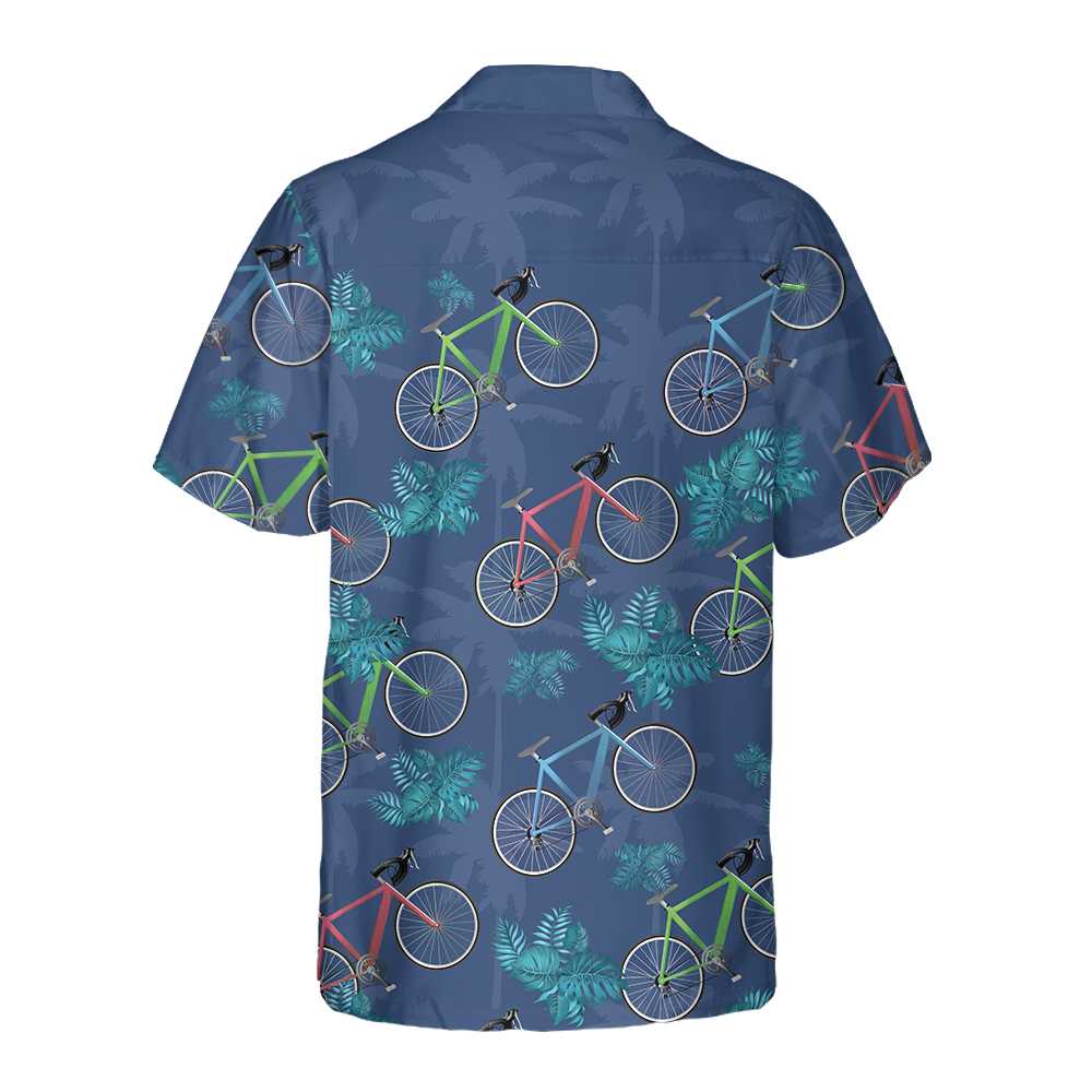 Tropical Cycling Hawaiian Shirt Unique Cycling Shirt  Women Cycling Gift Idea Aloha Shirt For Men and Women