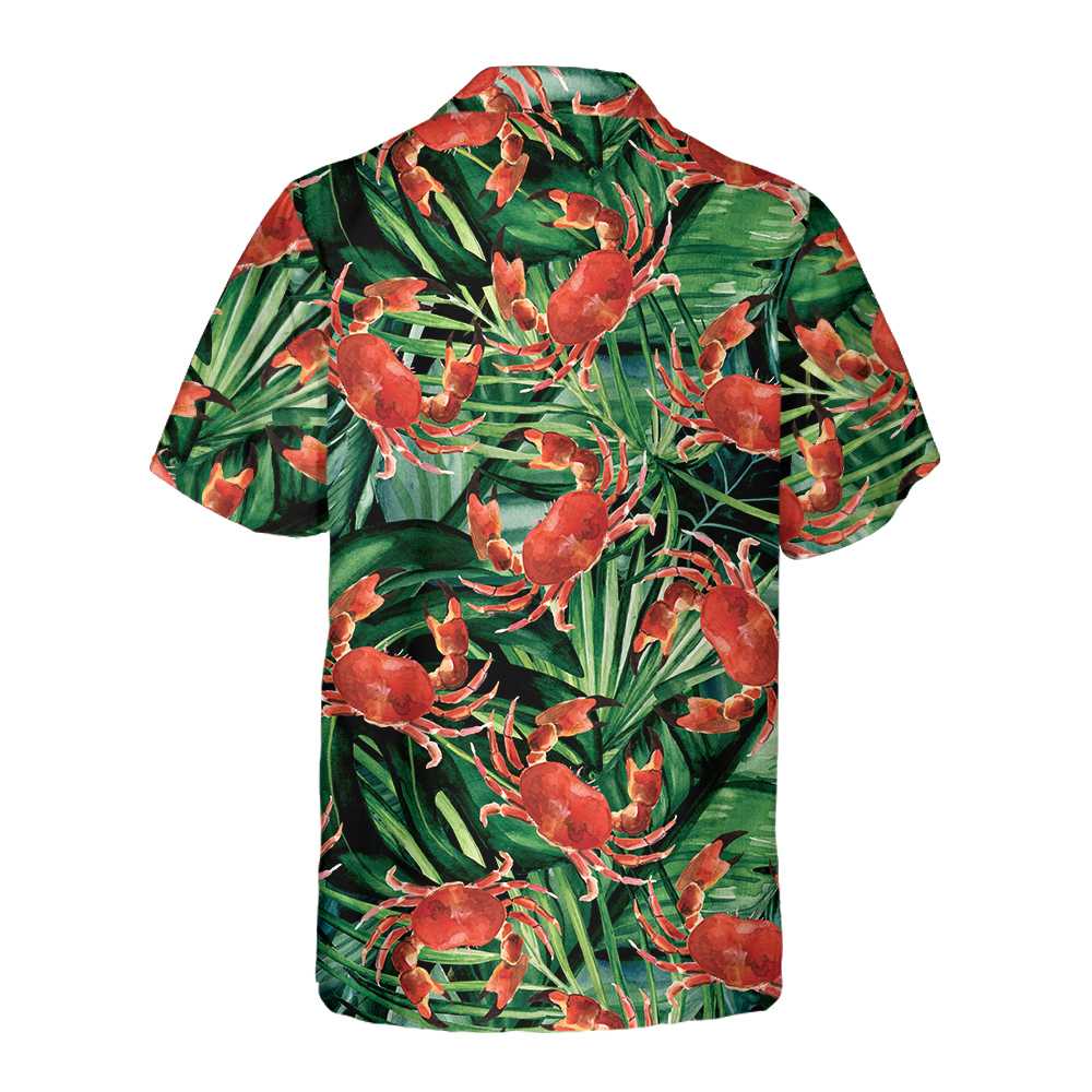 Red Crab Pattern Hawaiian Shirt Unique Crab Shirt Crab Print Shirt Aloha Shirt For Men and Women