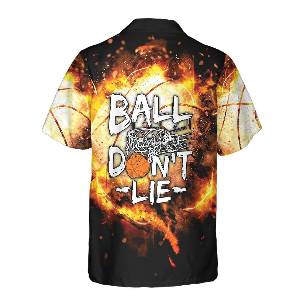 Baseball Ball Dont Lie Hawaiian Shirt Red Flame Baseball Shirt For Baseball Players Best Baseball Gift Shirt Aloha Shirt For Men and Women