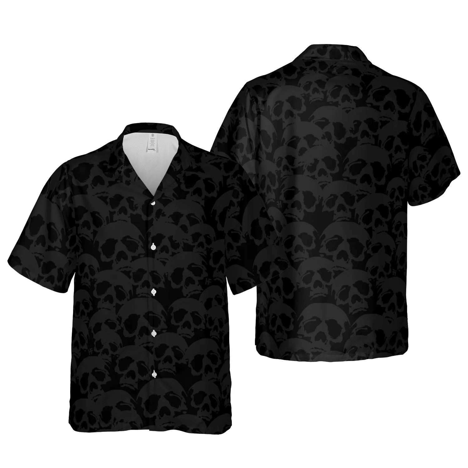 Dark Skull Pattern Hawaiian Shirt Aloha Shirt For Men and Women