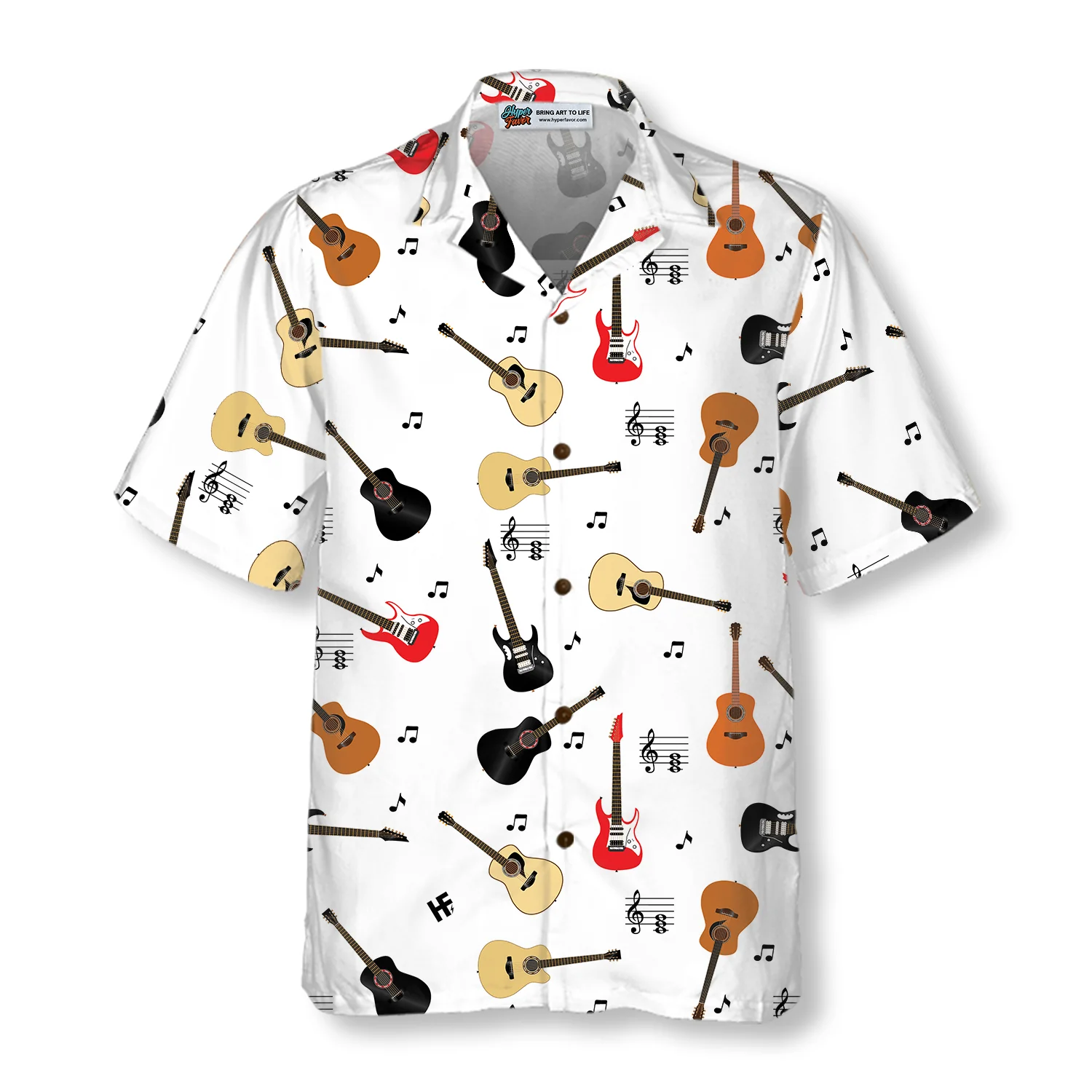 Guitar Musical Note Hawaiian Shirt Aloha Shirt For Men and Women