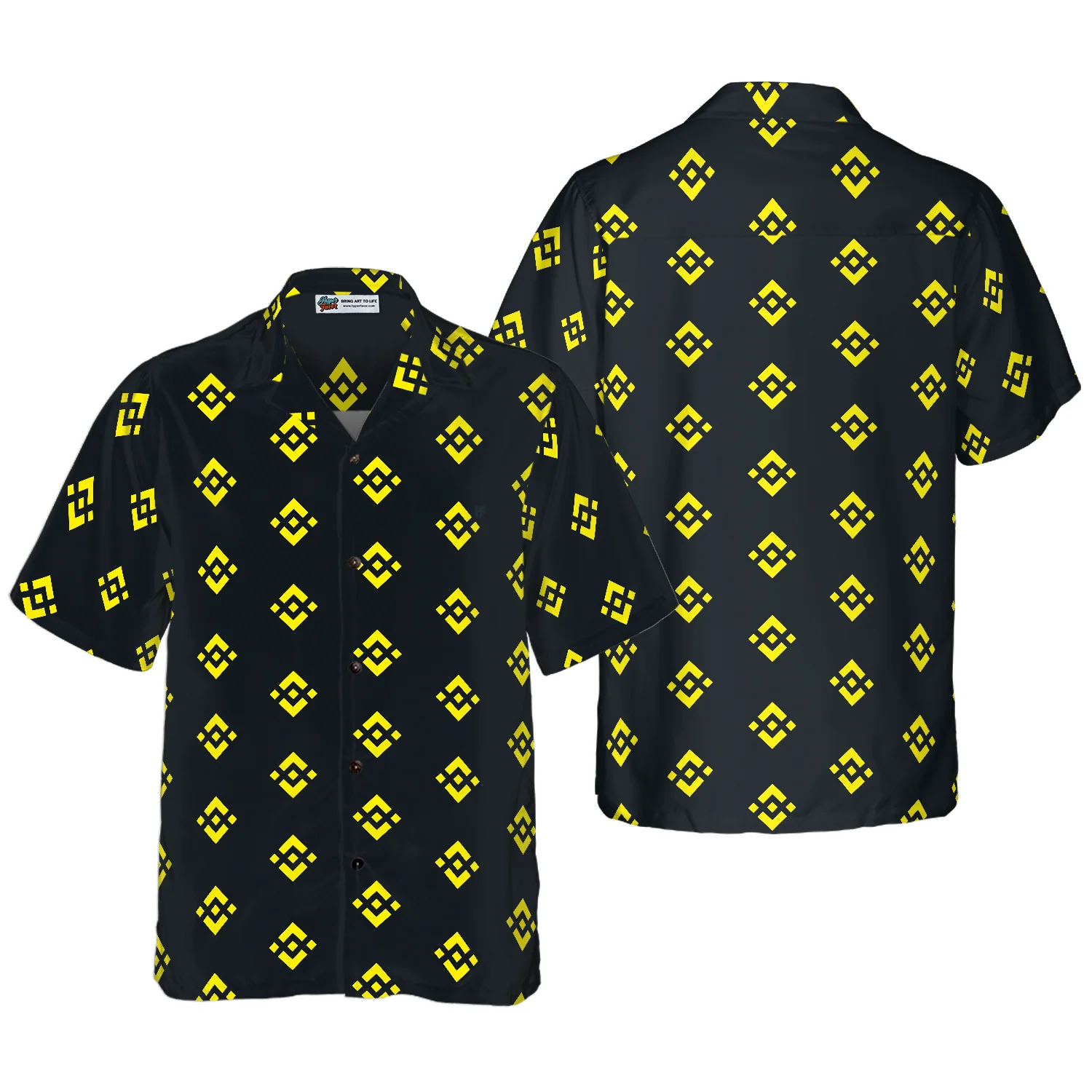 Binance Coin Pattern Hawaiian Shirt Aloha Shirt For Men and Women