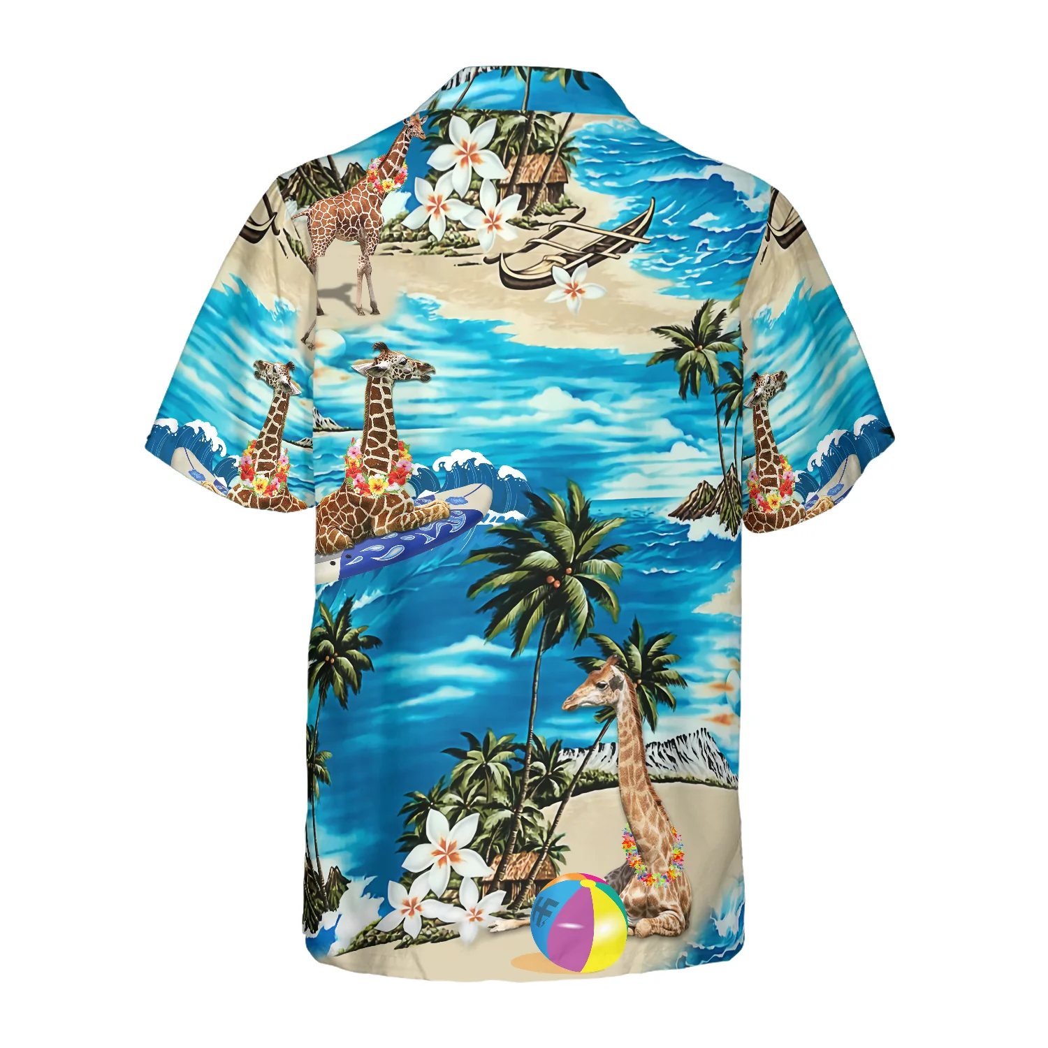 Beach Hawaii Giraffe Hawaiian Shirt Aloha Shirt For Men and Women