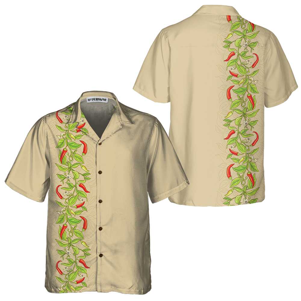 Cayenne Pepper Branches Hawaiian Shirt Funny Red Pepper Shirt Red Hot Chilli Shirt Aloha Shirt For Men and Women