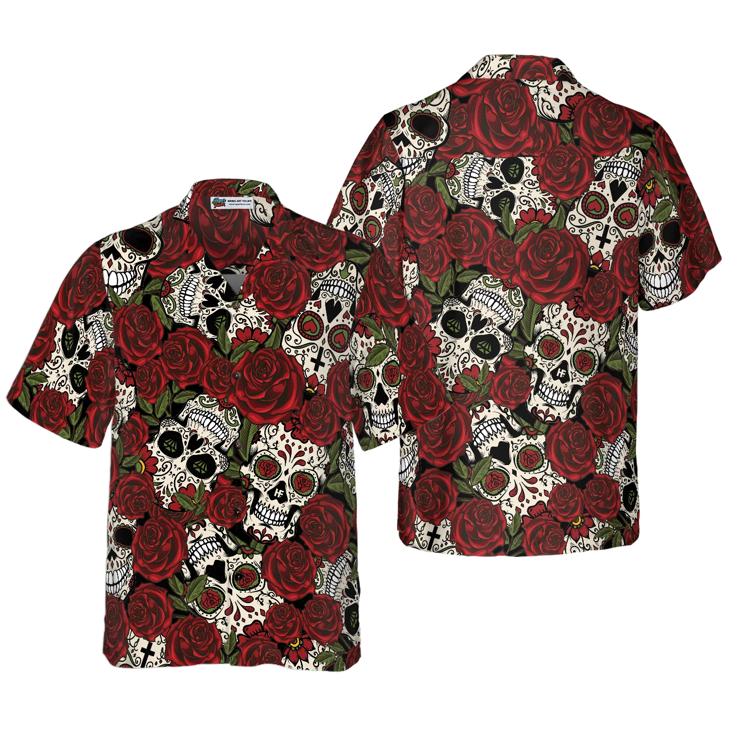 Rose Skull Mexico Hawaiian Shirt Aloha Shirt For Men and Women