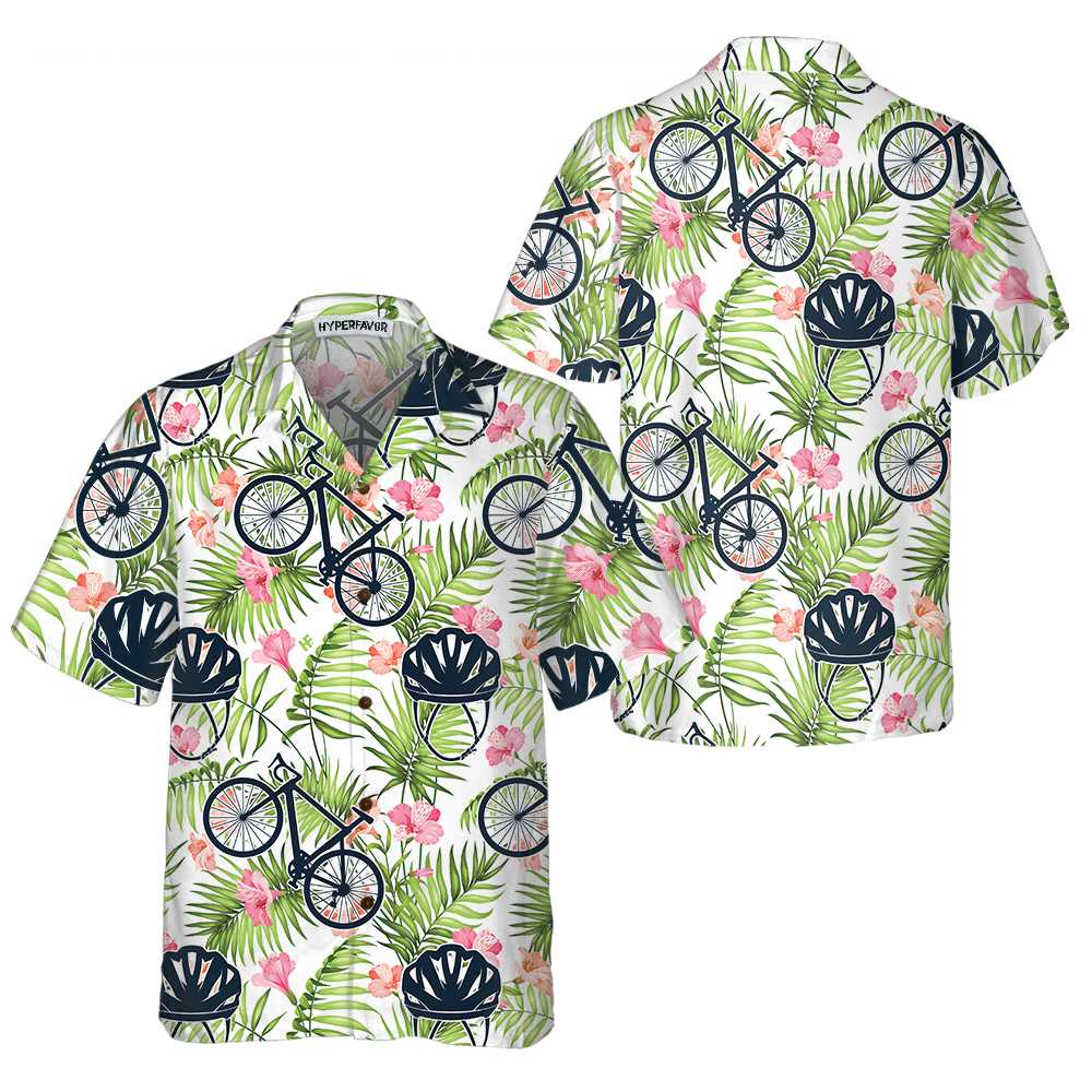 Aloha Cycling Hawaiian Shirt Bicycle Shirt  Women Best Gift For Bikers Aloha Shirt For Men and Women