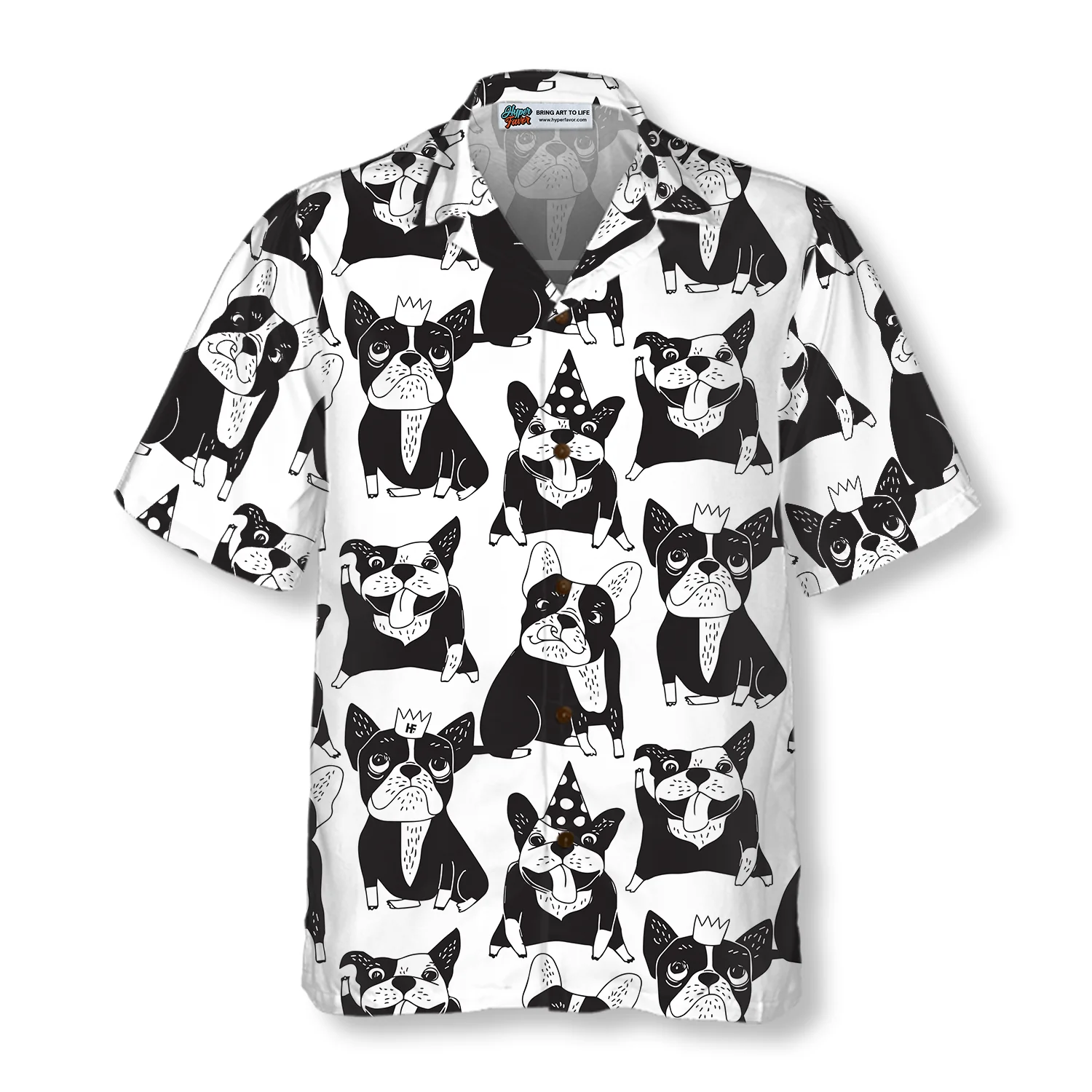 Happy French Bulldog Hawaiian Shirt Aloha Shirt For Men and Women