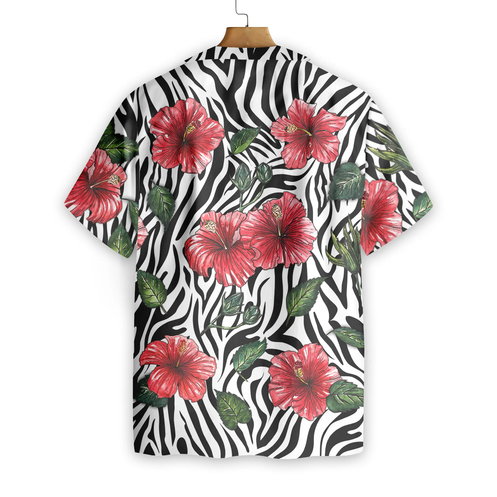 Hibiscus Zebra Watercolor Painting Art Hawaiian Shirt Aloha Shirt For Men and Women