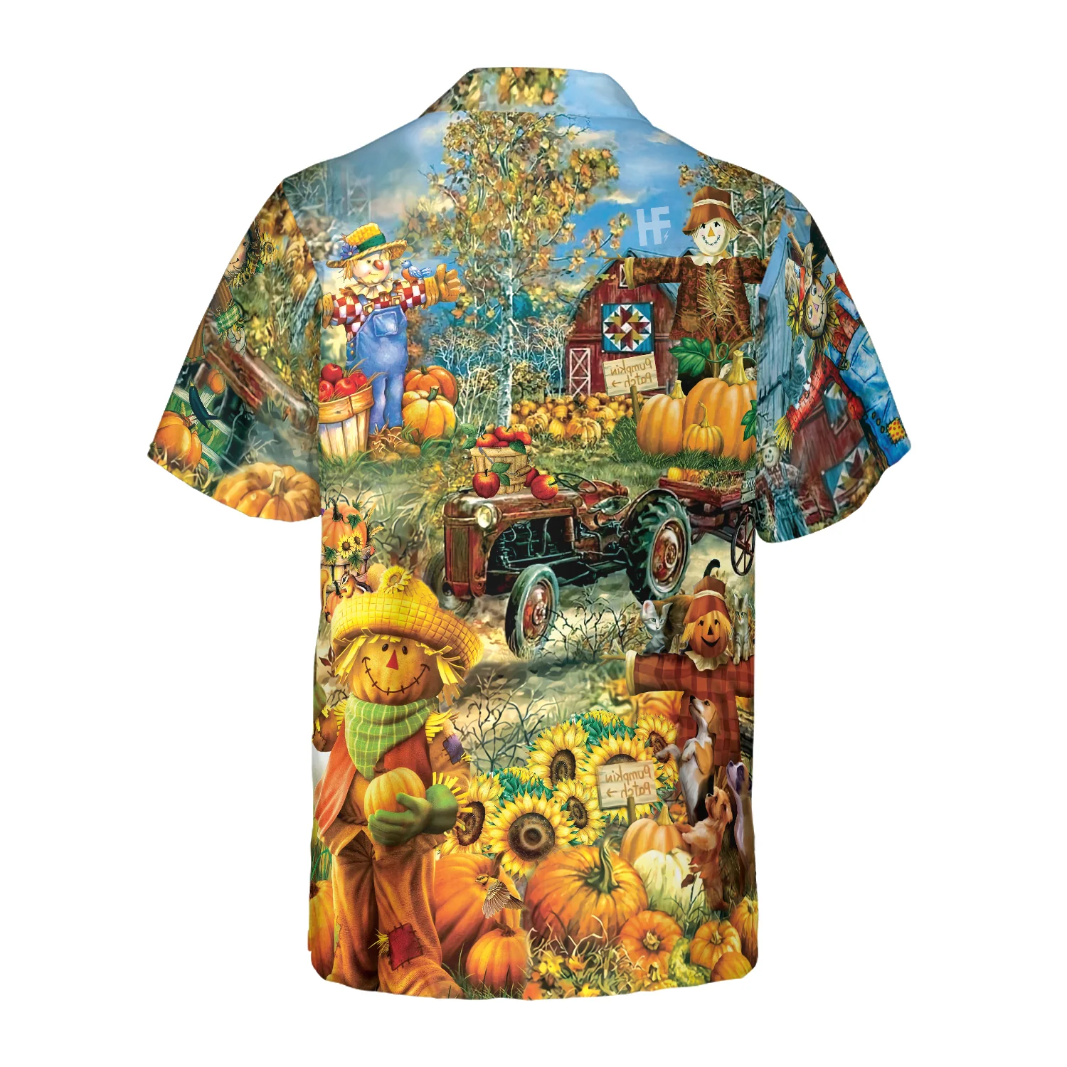 Smiley Pumpkin On The Farm Thanksgiving Hawaiian Shirt Unique Thanksgiving Gift Idea Aloha Shirt For Men and Women