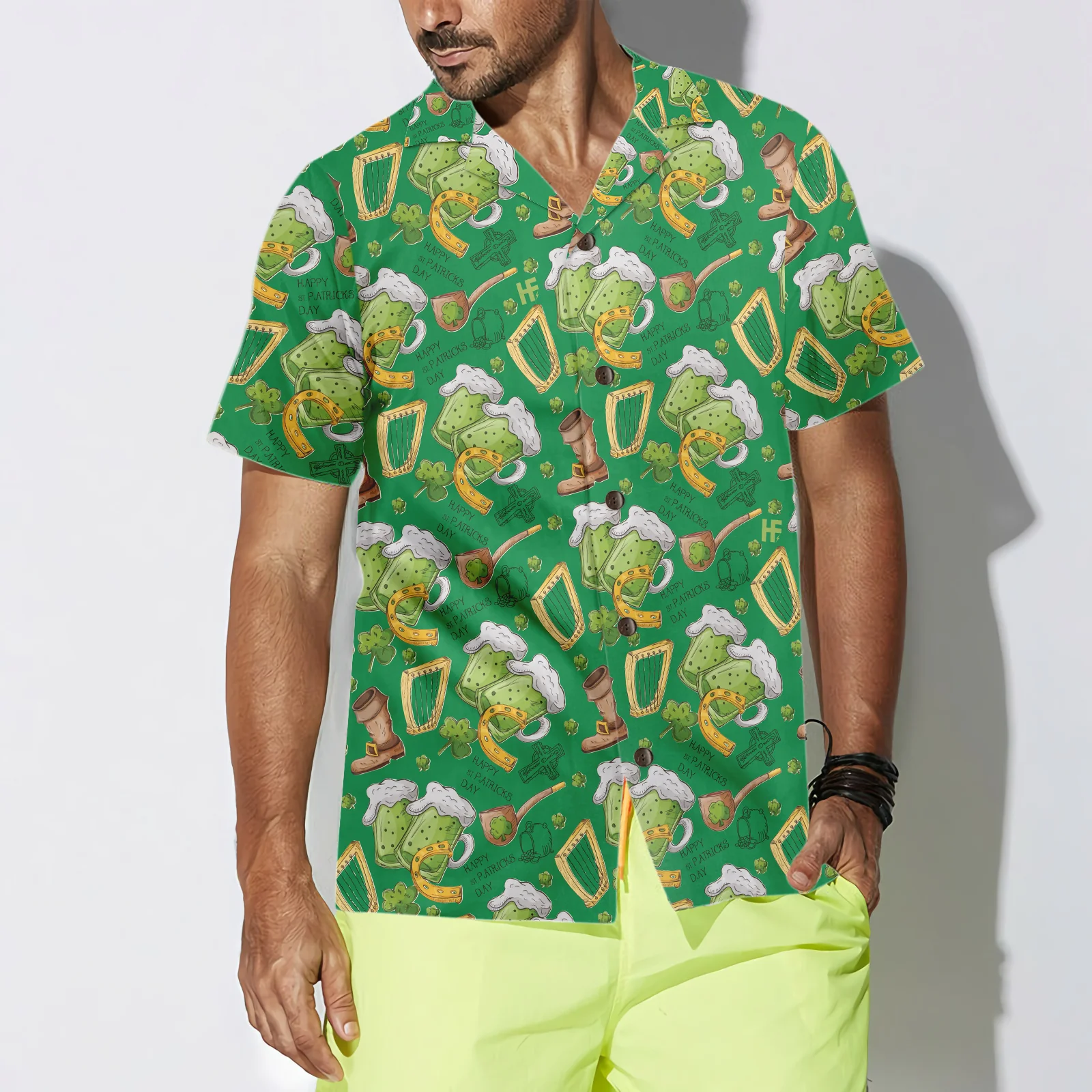 Happy Saint Patricks Day Ireland Proud Pattern 1 Hawaiian Shirt Aloha Shirt For Men and Women