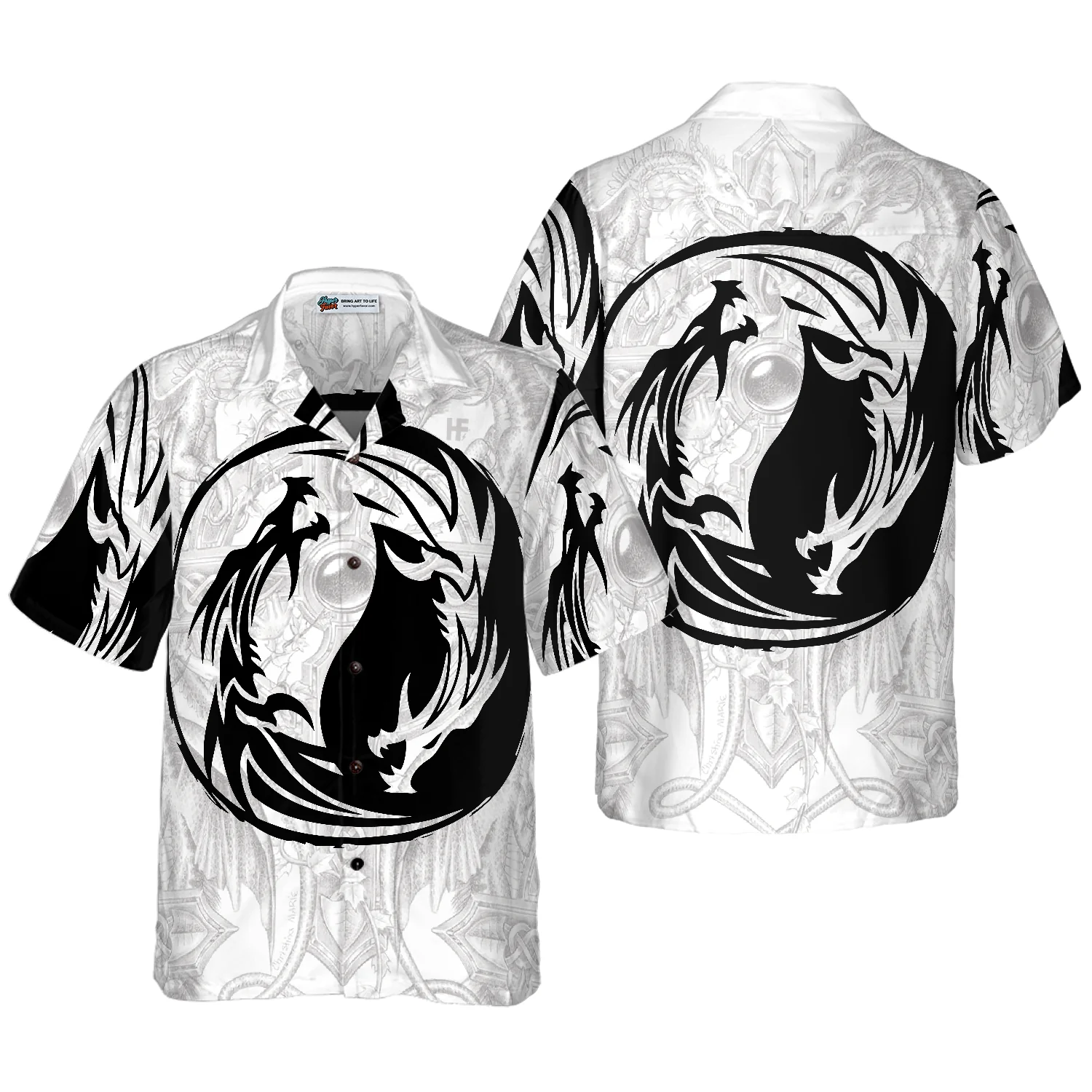 Yin Yang Dragon Hawaiian Shirt Aloha Shirt For Men and Women