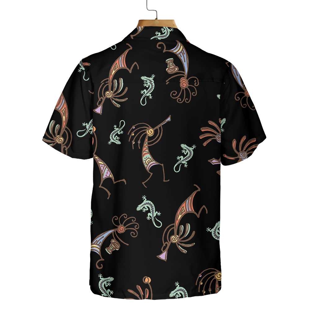 Native American Kokopelli Lizard Tribal Hawaiian Shirt Funny Native American Indian Shirt Aloha Shirt For Men and Women