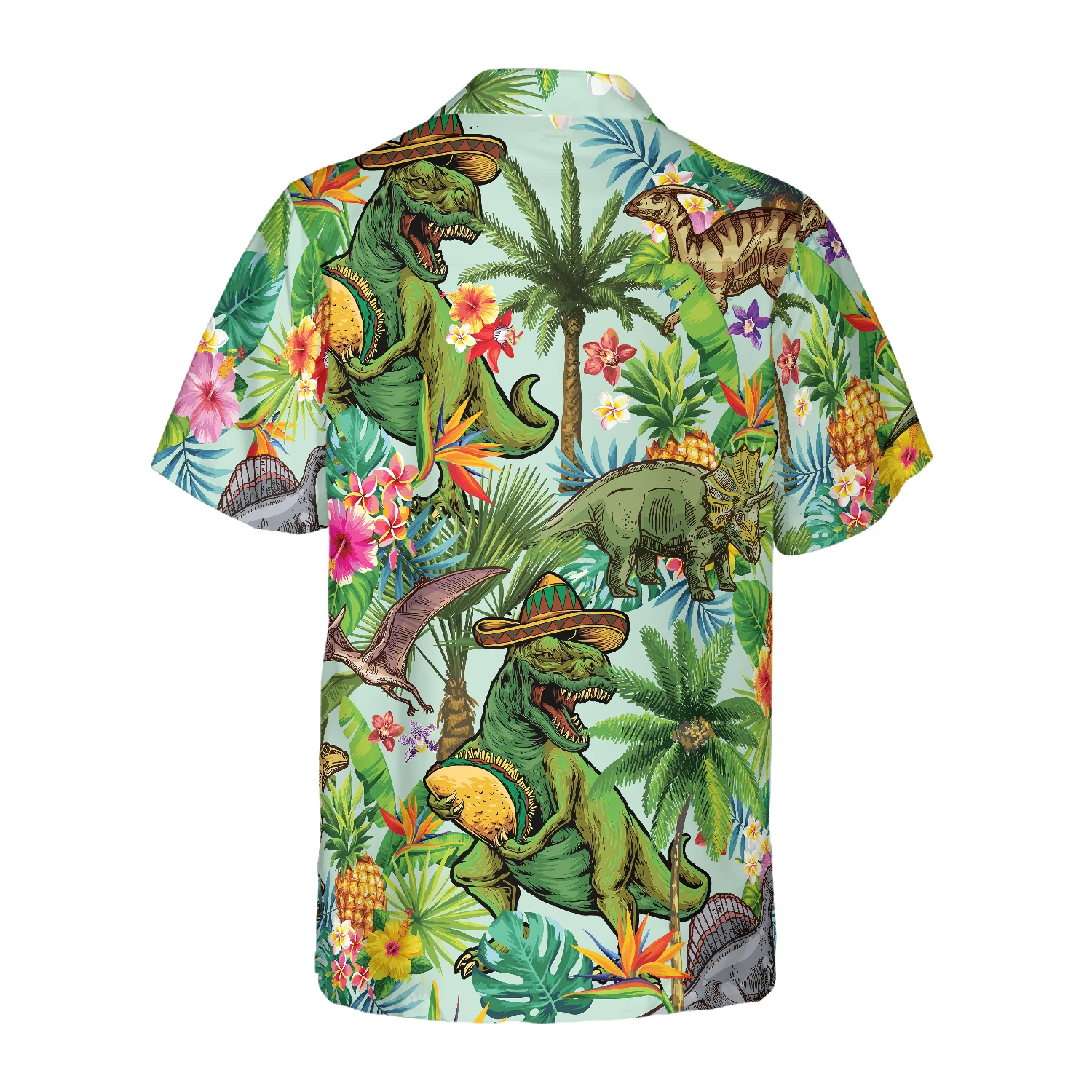 Tropical Dinosaur Hawaiian Shirt Aloha Shirt For Men and Women