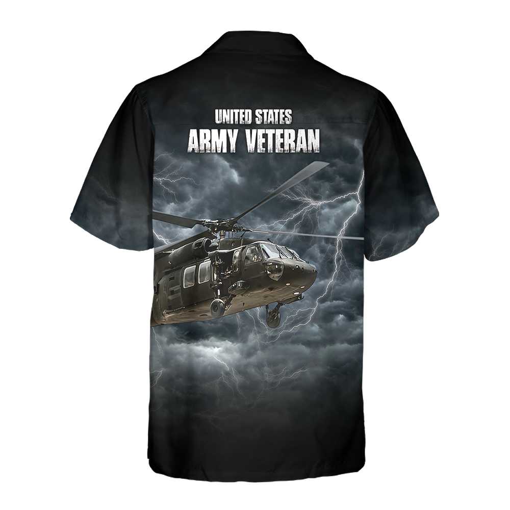 US Army Veteran Helicopter Hawaiian Shirt Proud Helicopter Shirt Helicopter Gift Aloha Shirt For Men and Women