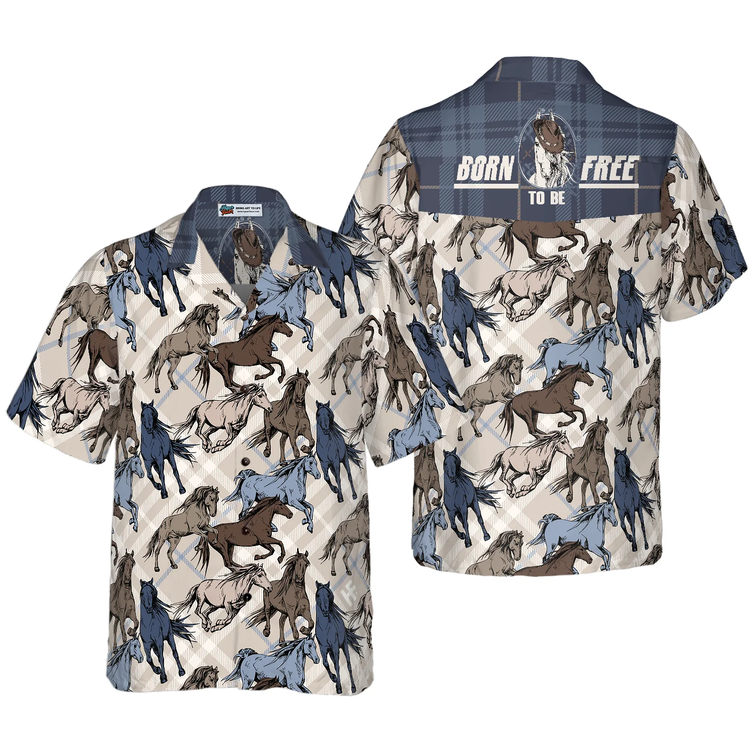 Horse Running Seamless Pattern Hawaiian Shirt Aloha Shirt For Men and Women