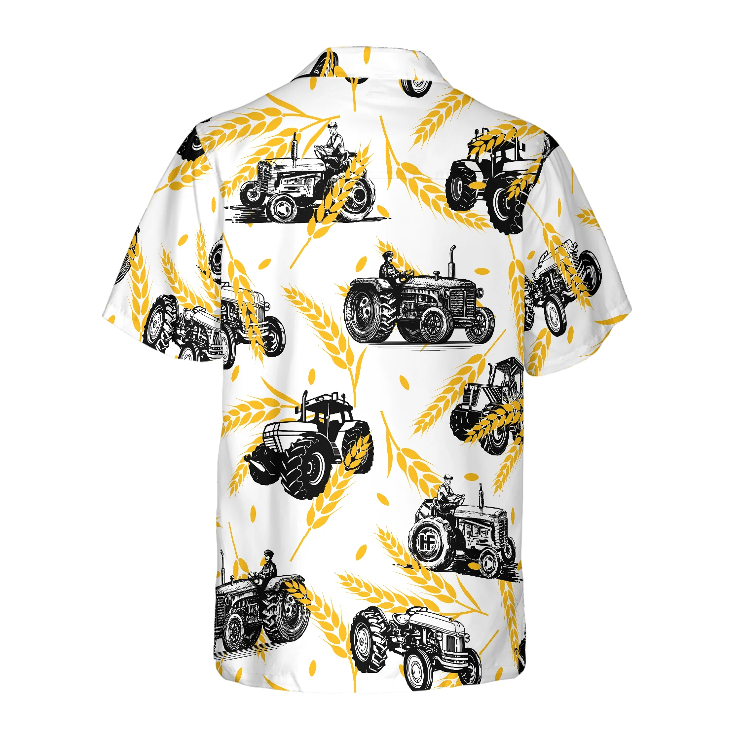 Tractors On Wheat Pattern Hawaiian Shirt Aloha Shirt For Men and Women