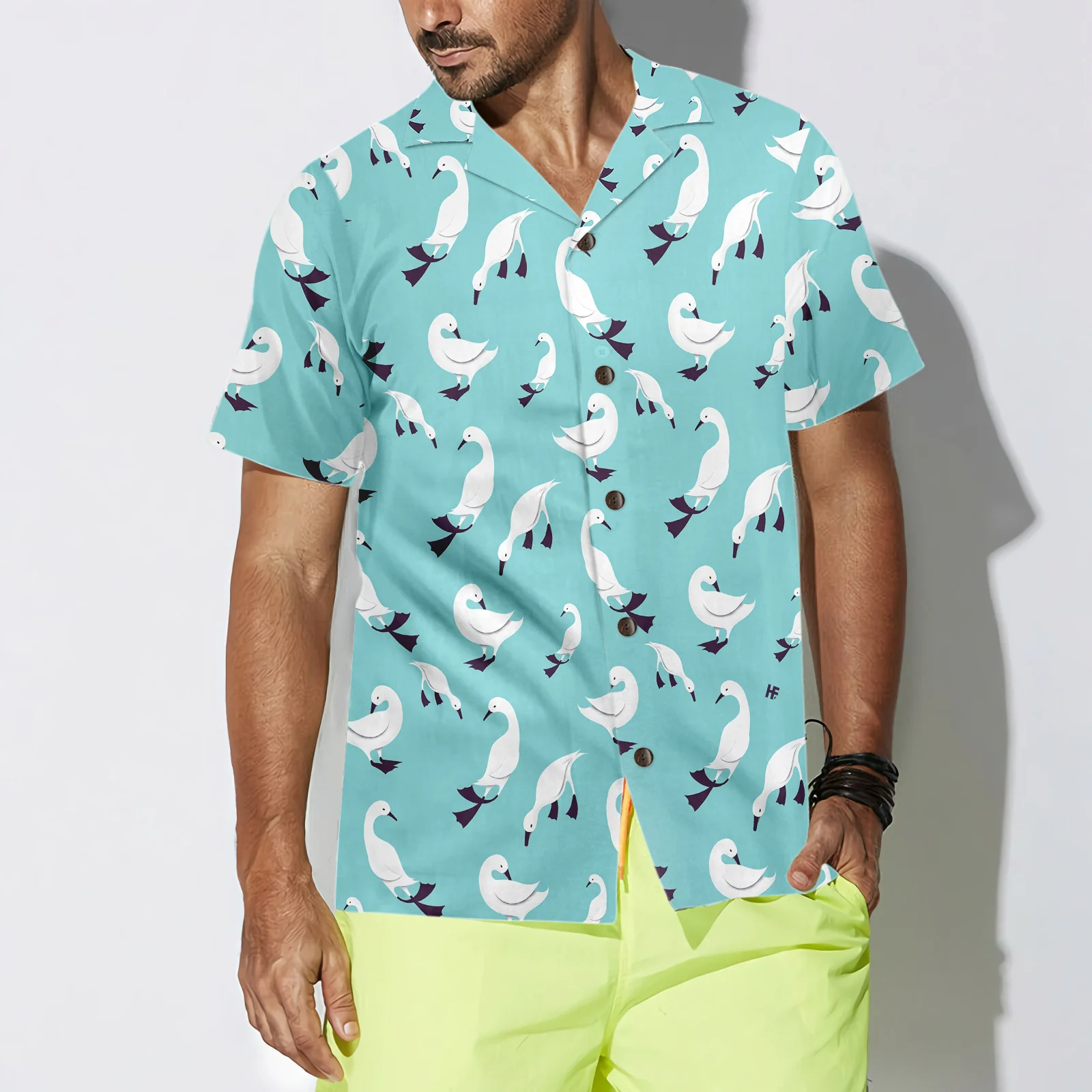 Ducks In Blue Hawaiian Shirt Aloha Shirt For Men and Women