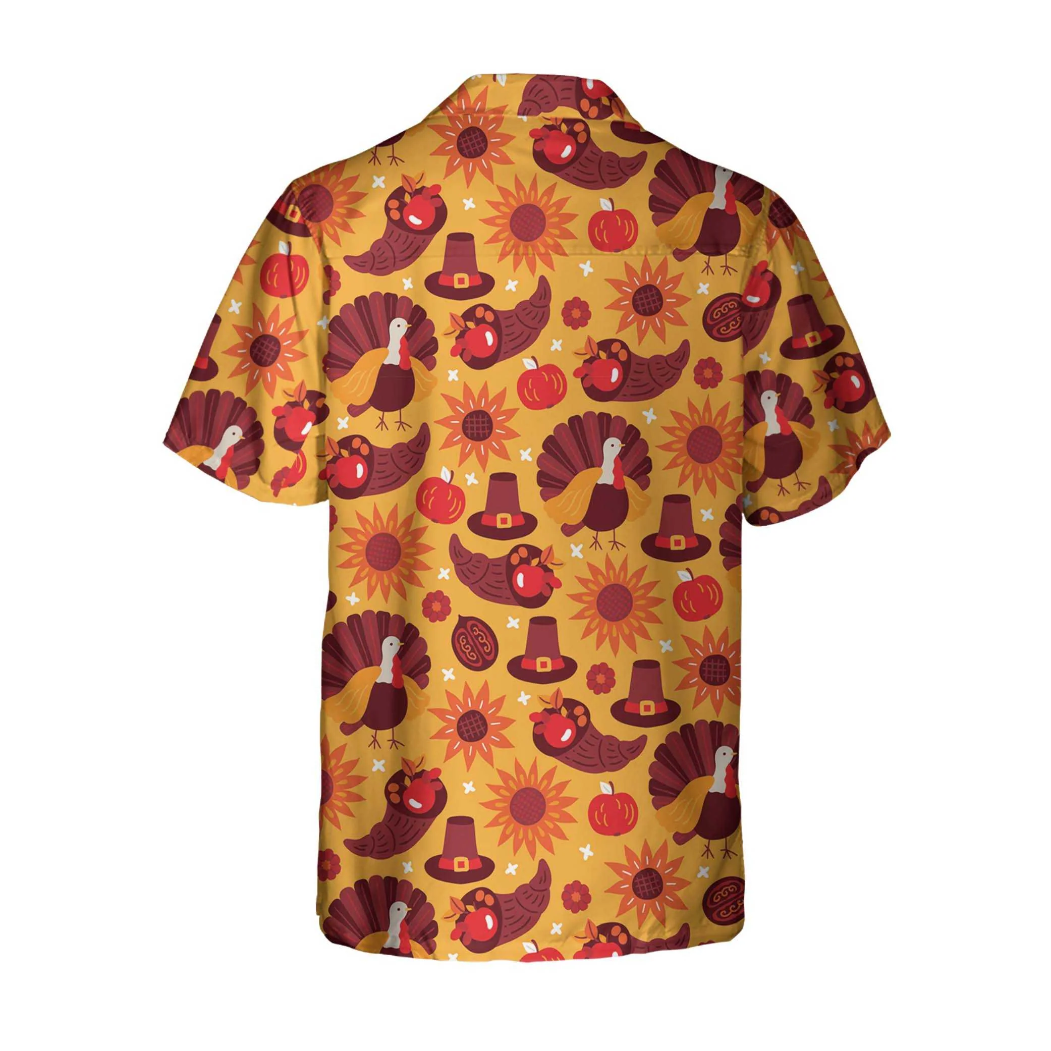 Thanksgiving Day Pattern Turkey Pumpkin Hat Hawaiian Shirt Thanksgiving Gobble Shirt Gift For Thanksgiving Day Aloha Shirt For Men and Women