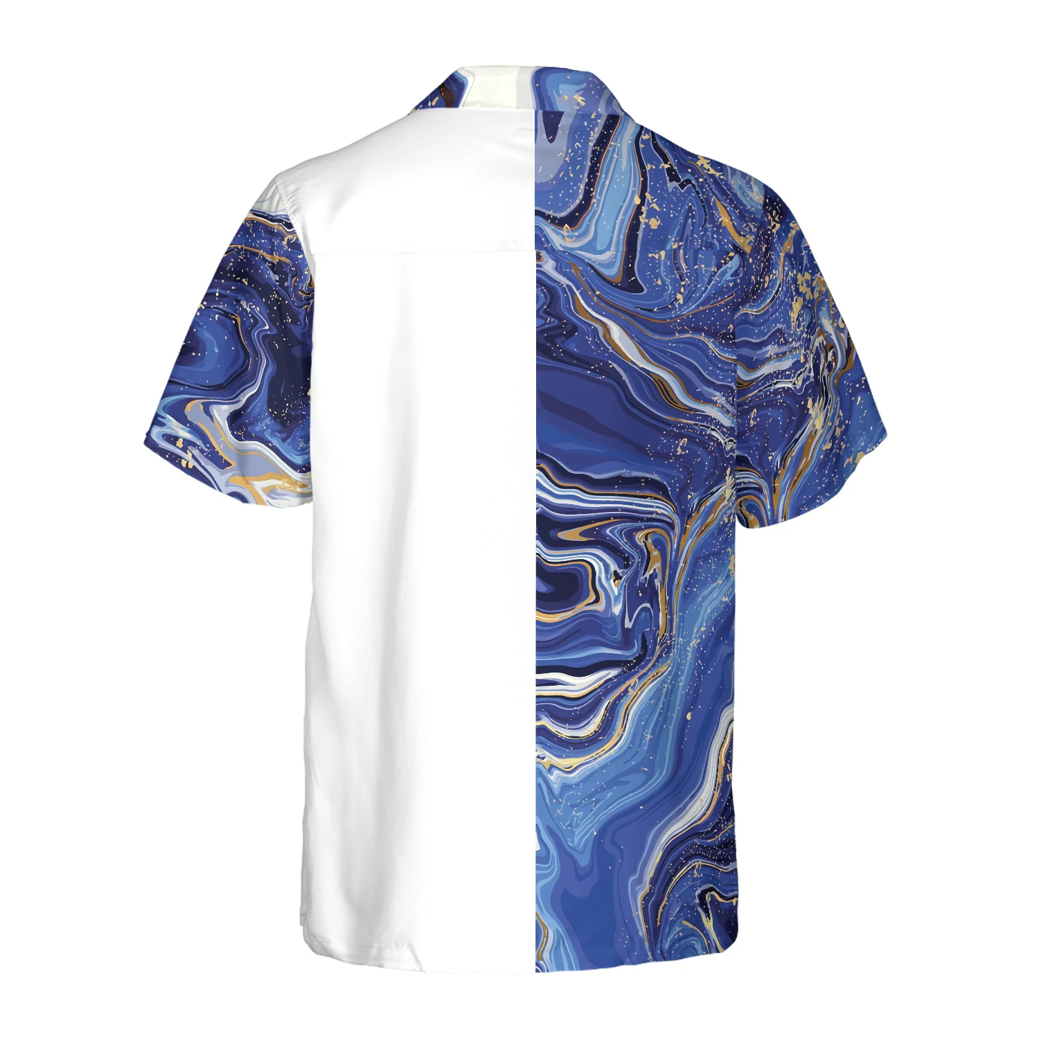 Blue Marble And Gold Archery Hawaiian Shirt Aloha Shirt For Men and Women