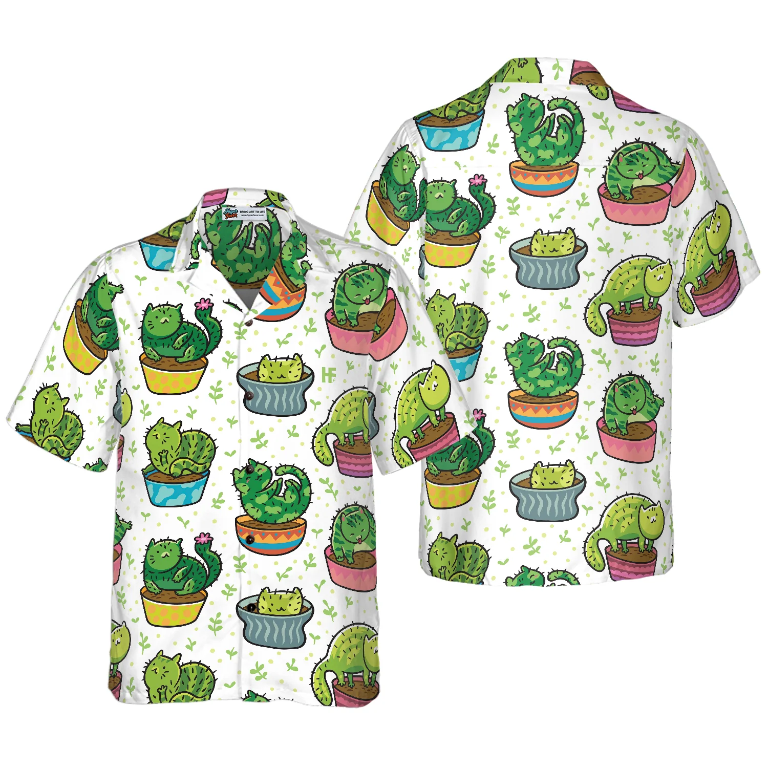 Cactus Cats Hawaiian Shirt Aloha Shirt For Men and Women