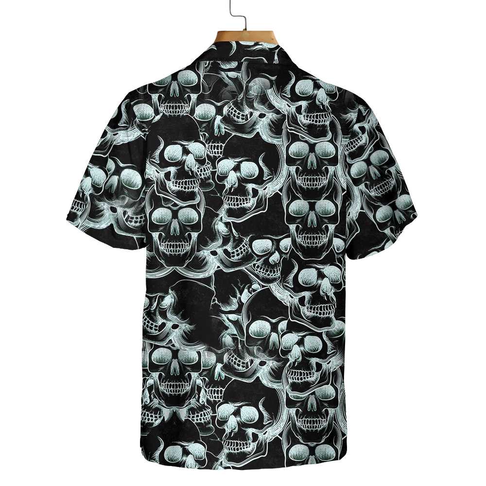 Skull Head Drawing Pattern Hawaiian Shirt Skull Art Shirt Best Skull Shirt Aloha Shirt For Men and Women