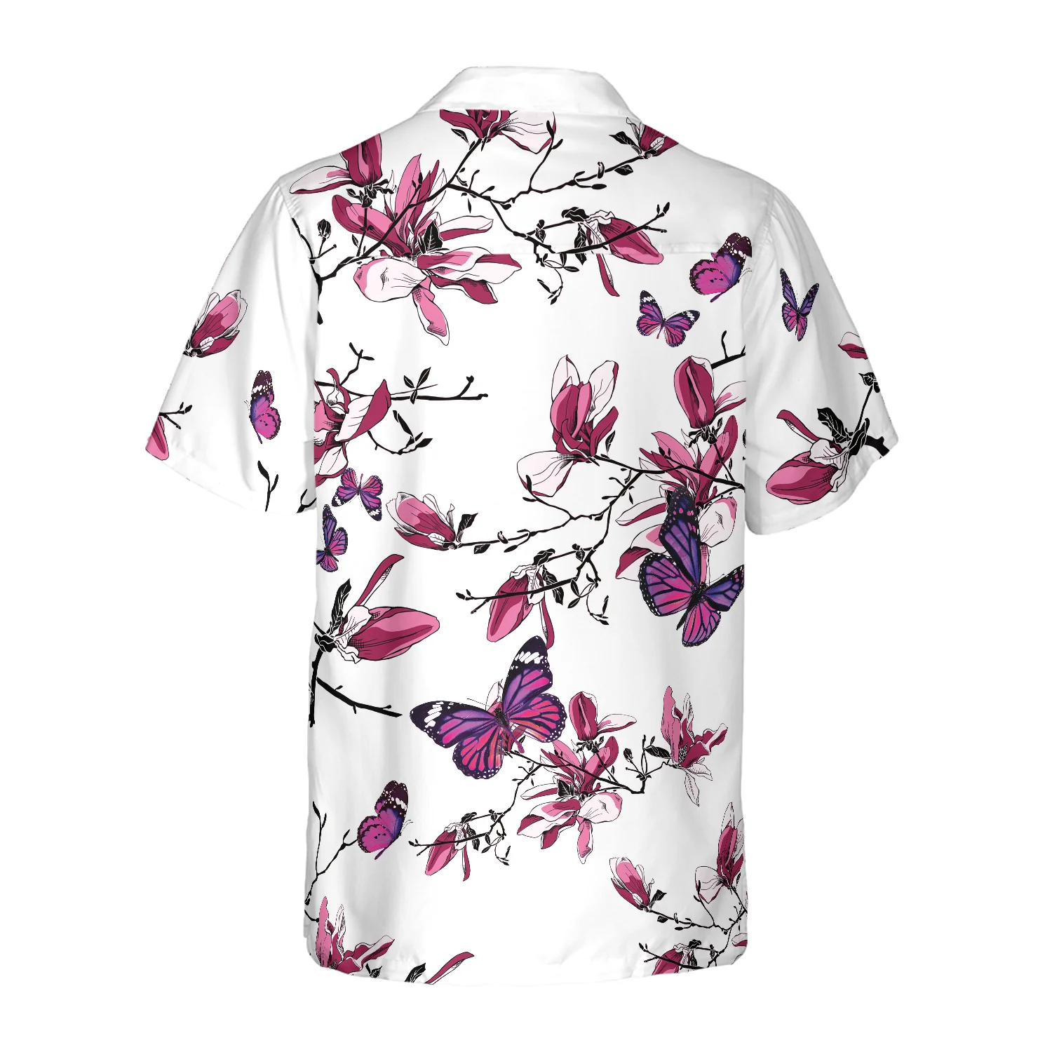 Floral Butterfly Pattern V1 Hawaiian Shirt Aloha Shirt For Men and Women