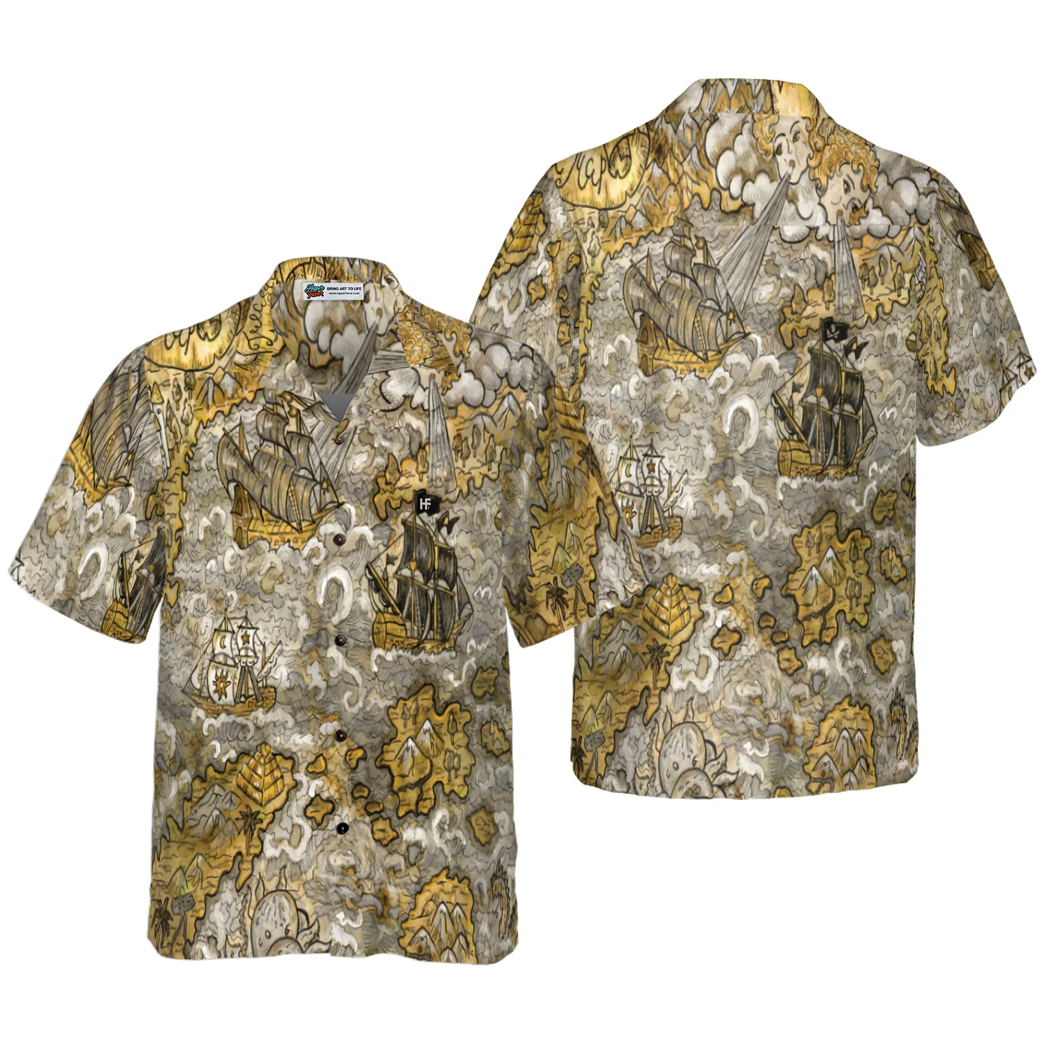 Fantasy Islands Treasure Map Hawaiian Shirt Aloha Shirt For Men and Women