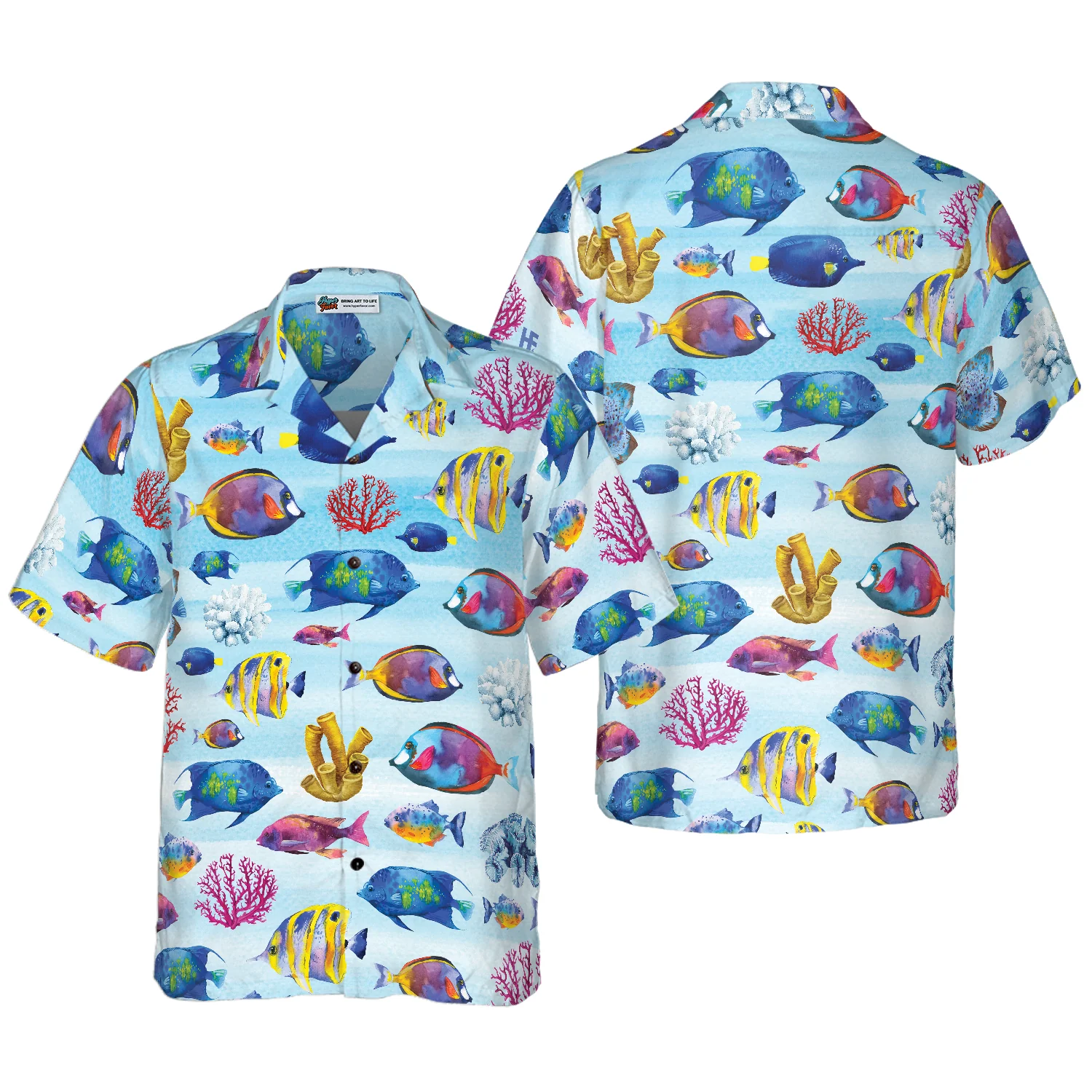 Fish And Corals Hawaiian Shirt Aloha Shirt For Men and Women