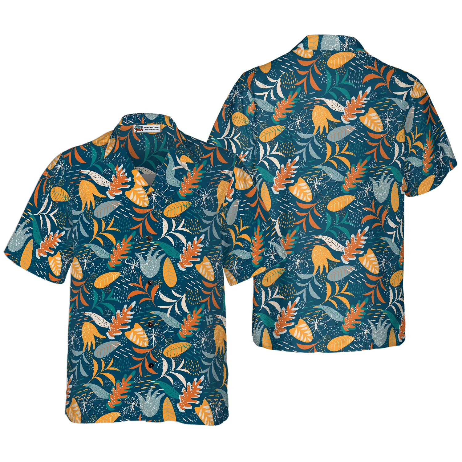 Tropical Modern Floral Hawaiian Shirt Aloha Shirt For Men and Women