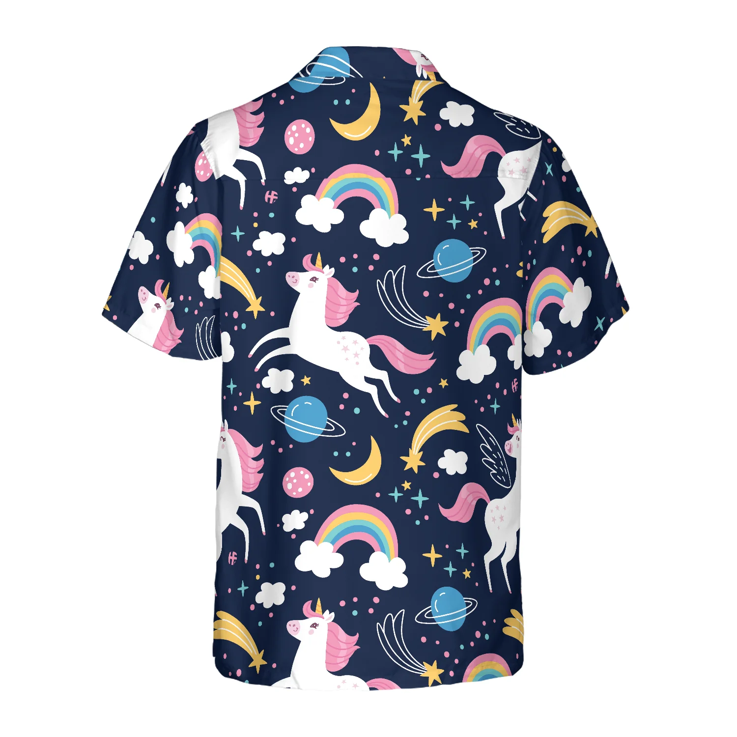 Cheerful Unicorn Hawaiian Shirt Aloha Shirt For Men and Women