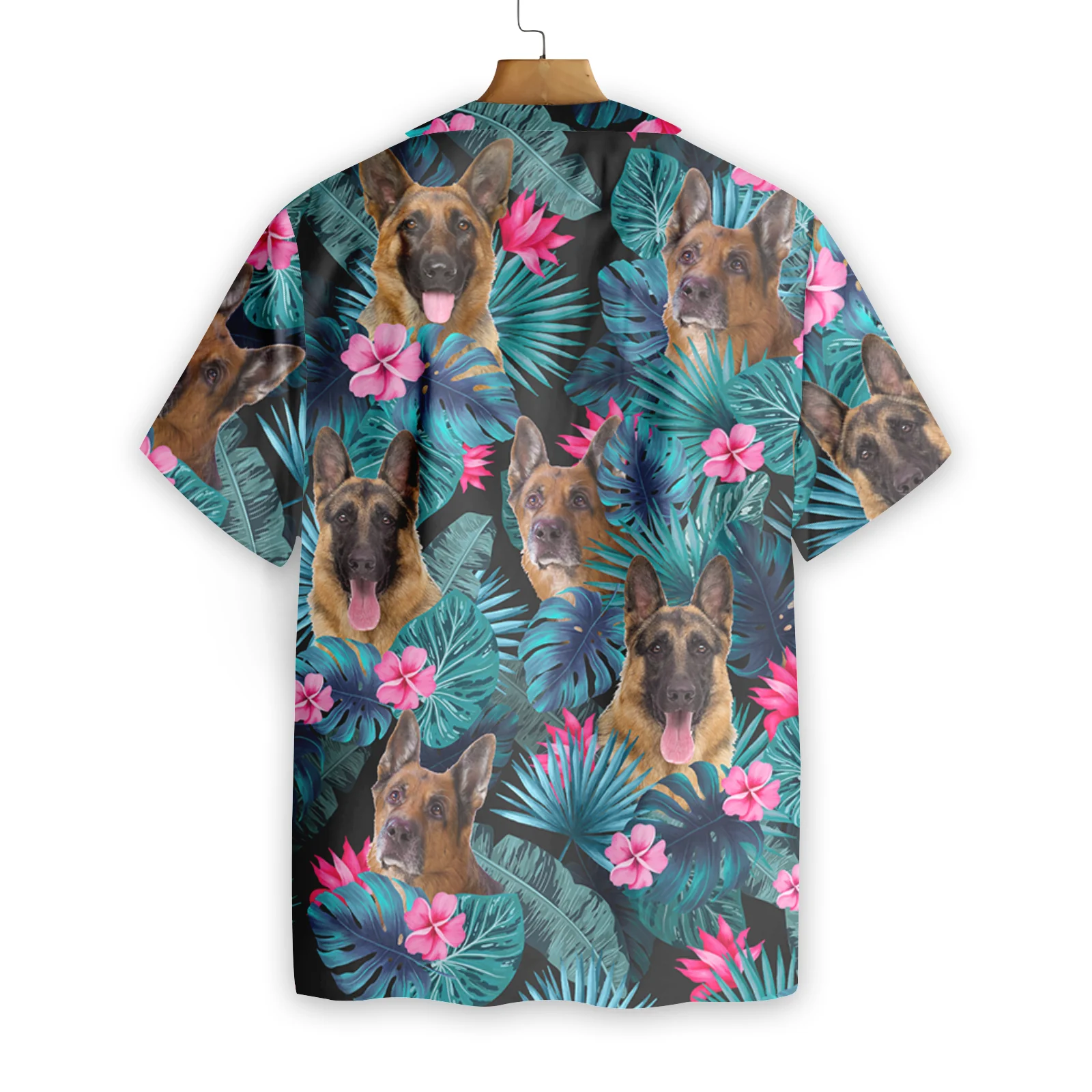 Tropical German Shepherd Hawaiian Shirt Aloha Shirt For Men and Women