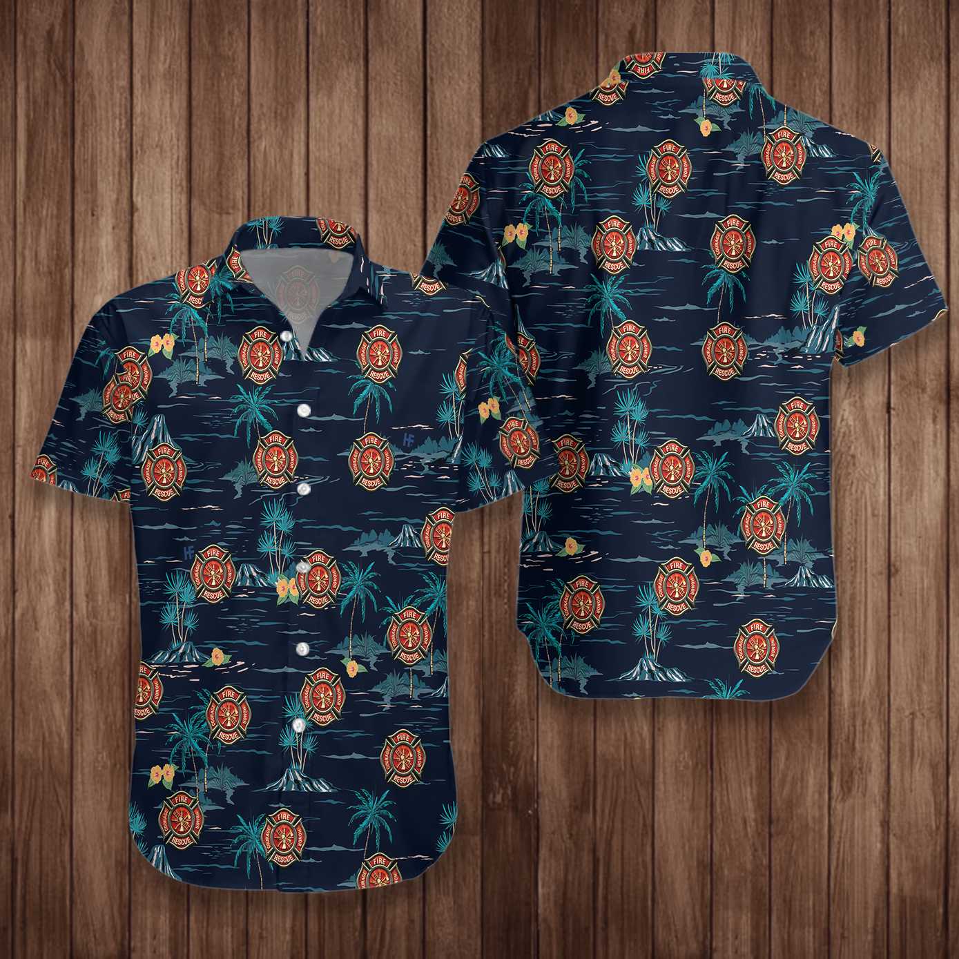 All Gave Some Some Gave All Firefighter Hawaiian Shirt Tropical Navy Firefighter Shirt Aloha Shirt For Men and Women