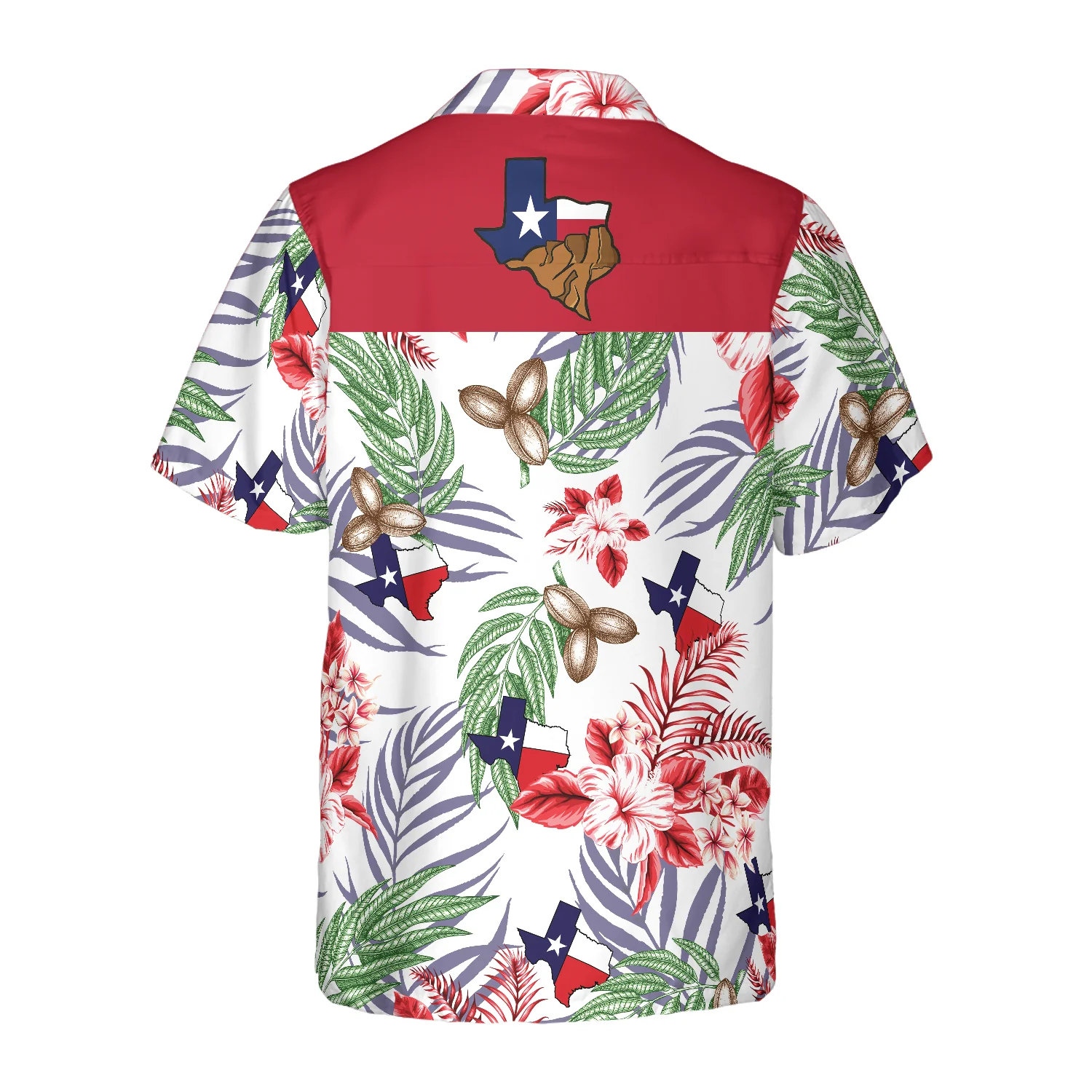 Bluebonnet Texas Hawaiian Shirt Pecan Version Button Down Floral And Flag Texas Shirt Proud Texas Shirt Aloha Shirt For Men and Women