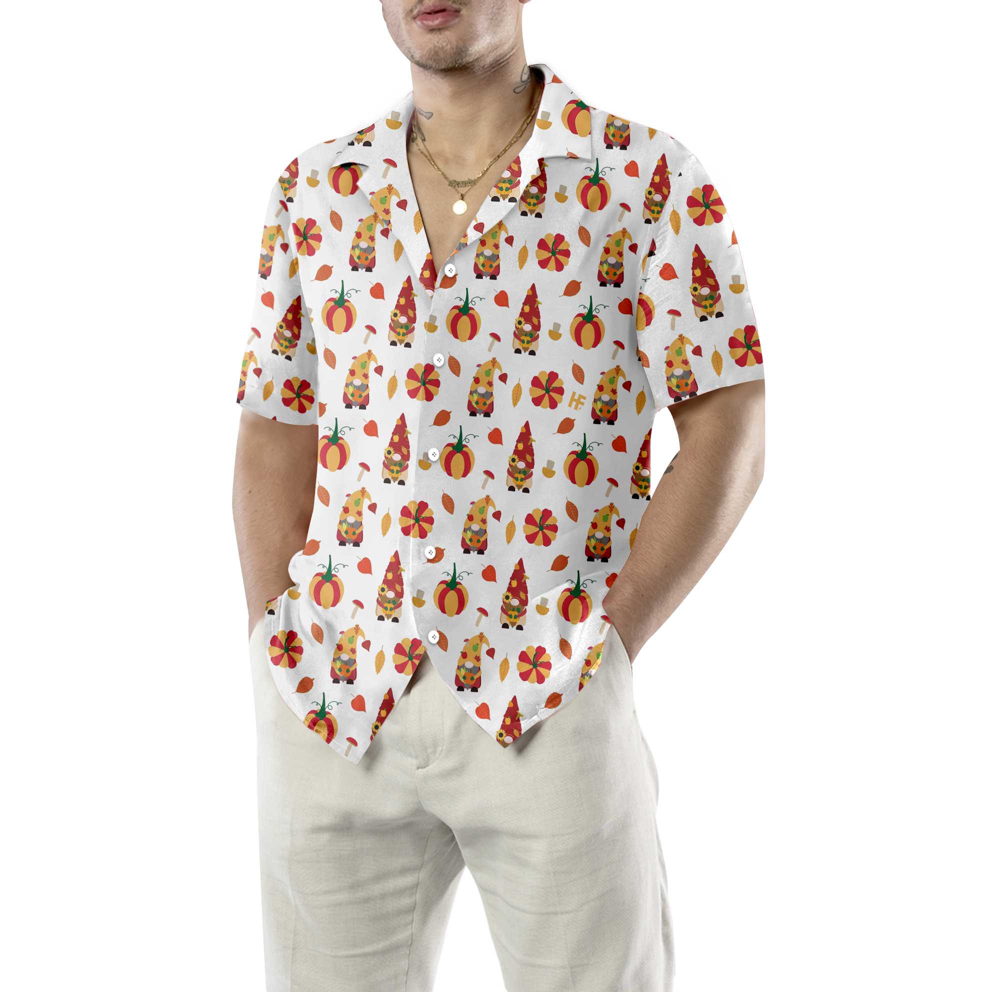 Thanksgiving Gnomes Shirt Thanksgiving Hawaiian Shirt Seamless Gnomes Thanksgiving Gift Aloha Shirt For Men and Women