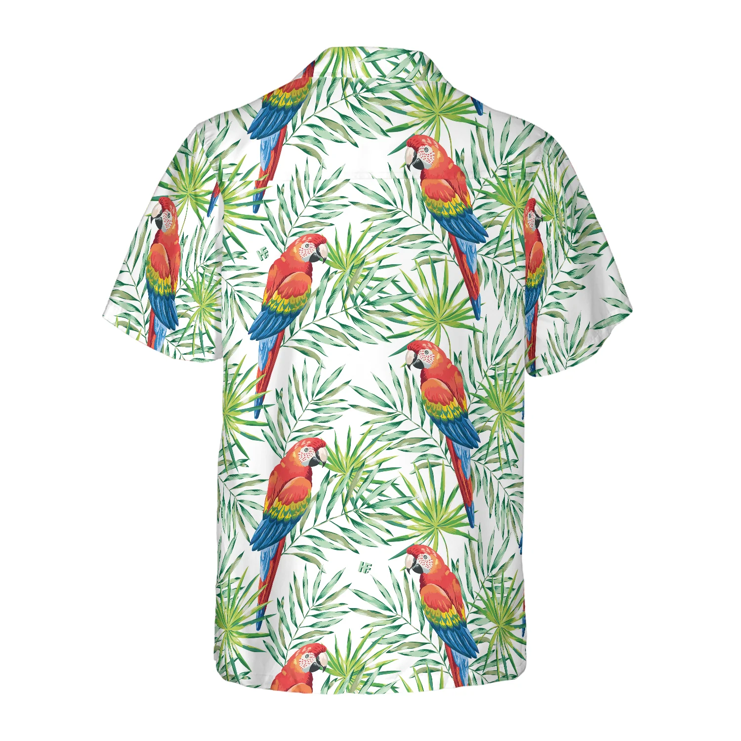 Macaw Parrots Green Palm Leaves Hawaiian Shirt Aloha Shirt For Men and Women